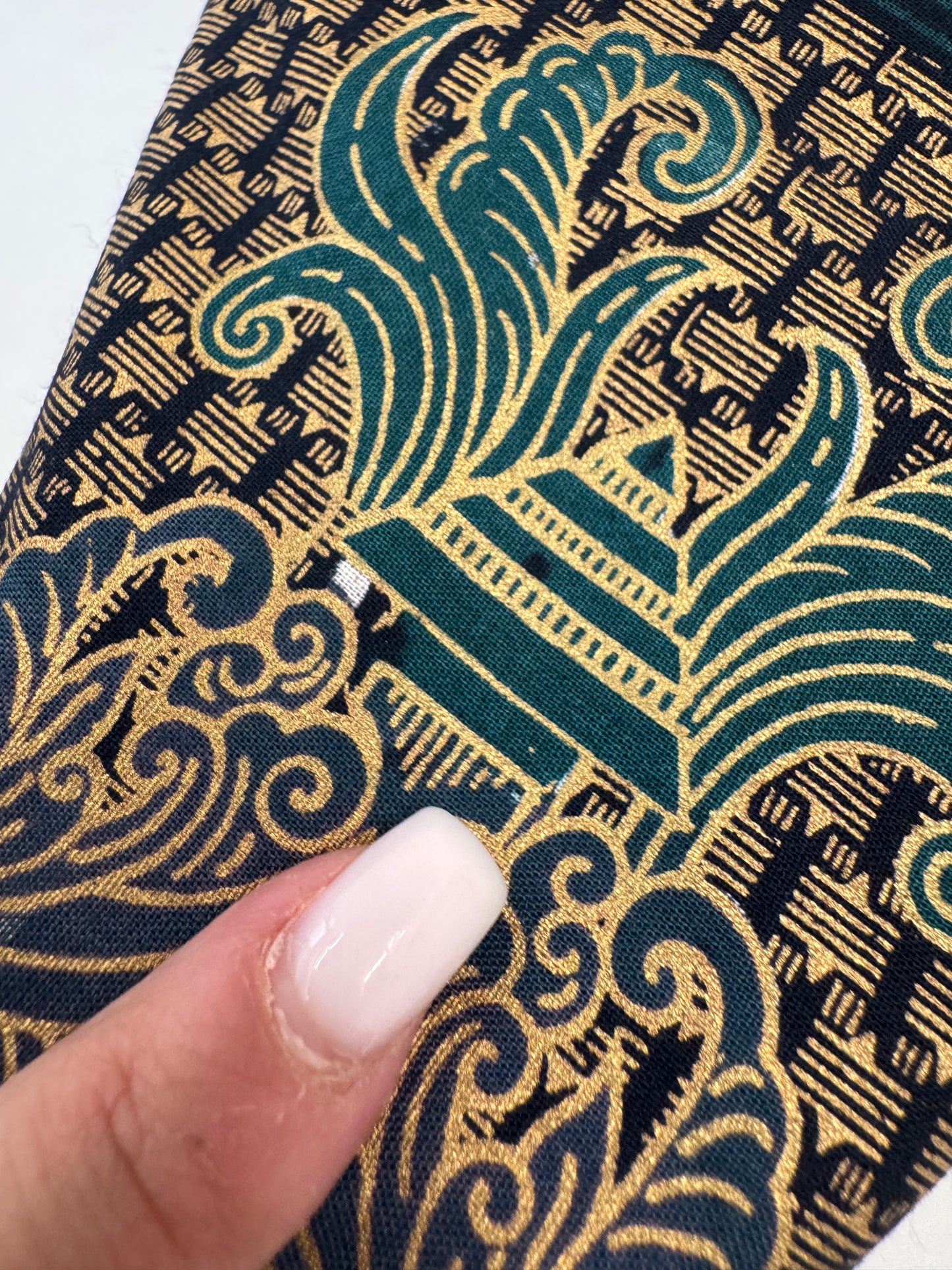 Set din canvas prețios de bumbac cu print muted gold și fustă petrecută