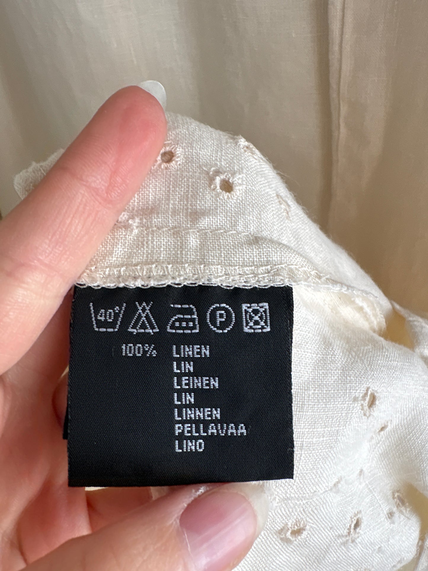 Fustă maxi light nude în croi extrem de chic dublu petrecut din in premium cu broderie anglaise