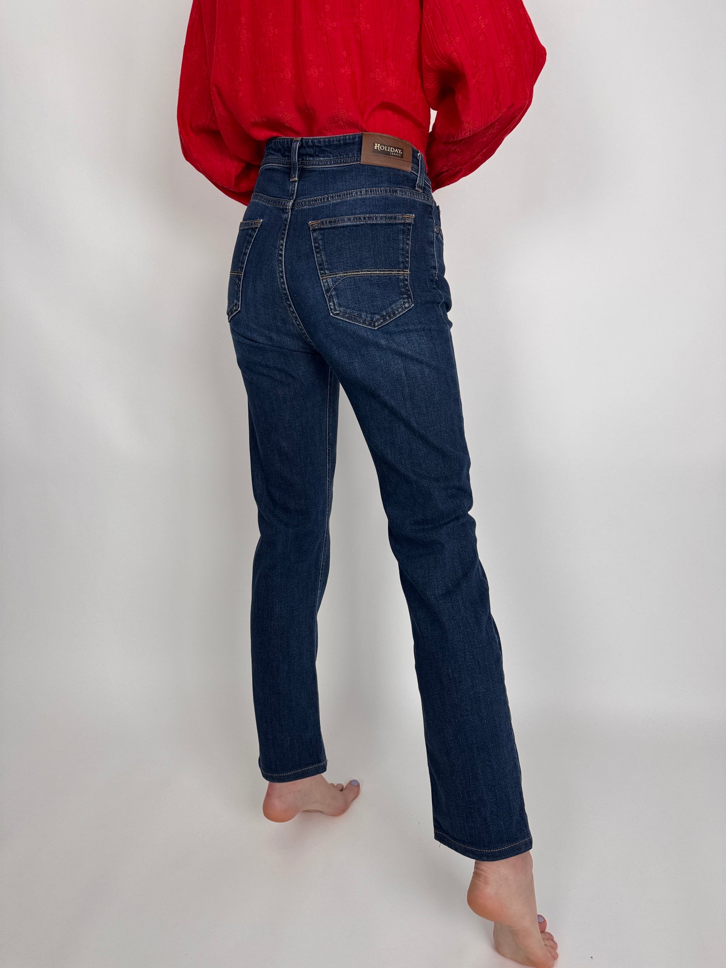 Jeanși premium modelatori darker classic wash cu talie înaltă
