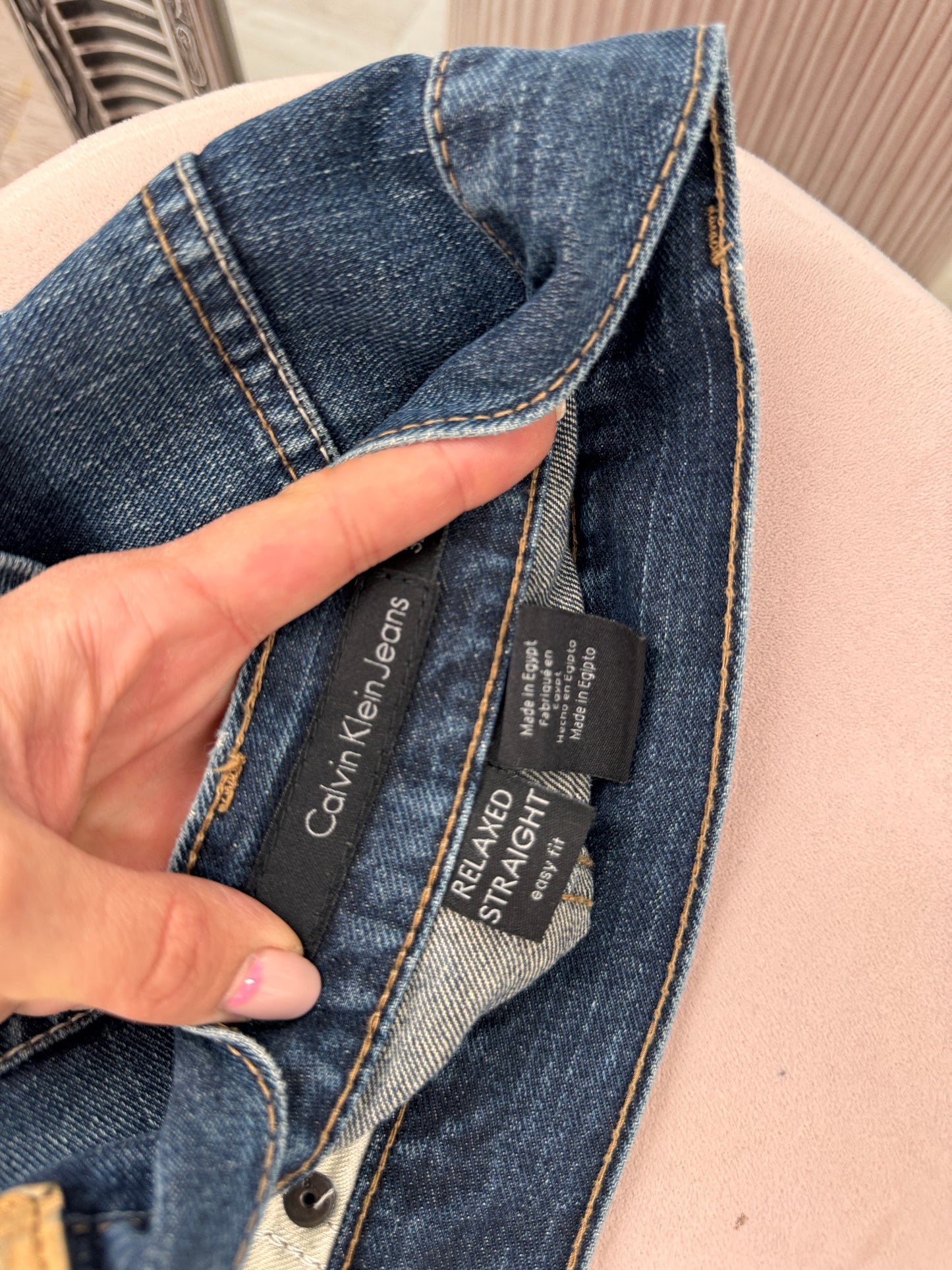 Jeanși tall vintage Calvin Klein darker wash straight leg
