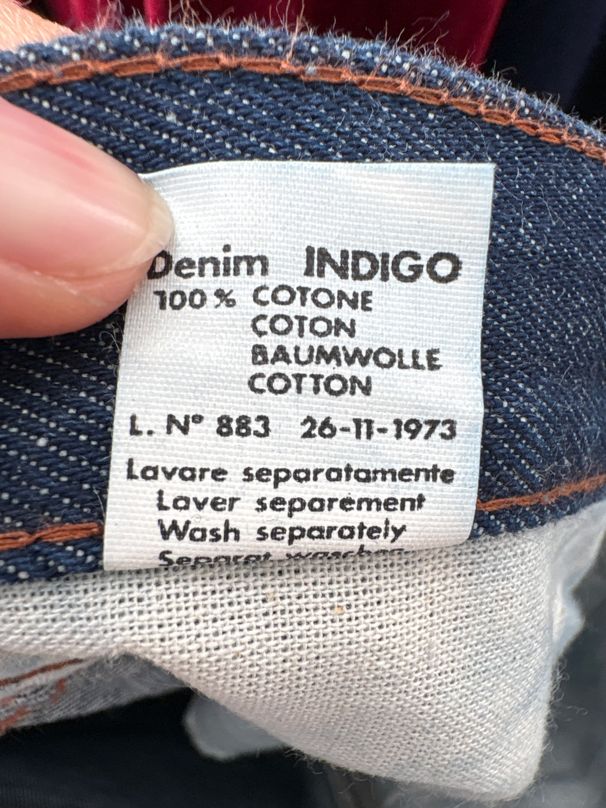 Jeans raw vintage italinesti de brand premium indigo wash ușor evazat tall