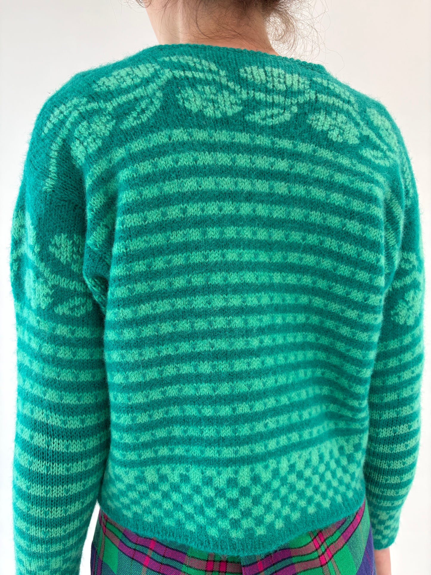 Cardigan vintage gros tip jachetă din lana extrafina