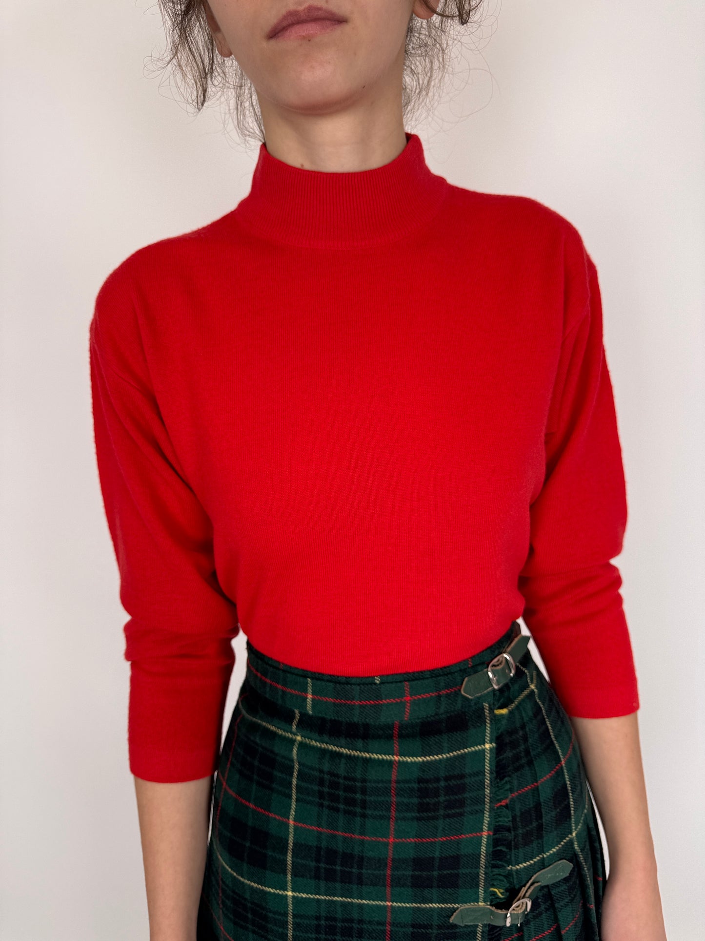 Maleta petite scarlet red din lana extrafina