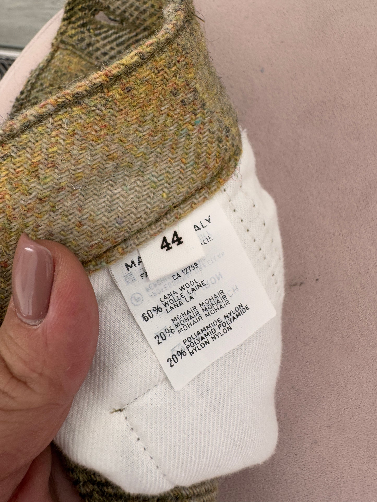 Pantaloni Stefanel cu talie ultra înaltă din stofă de lana cu mohair