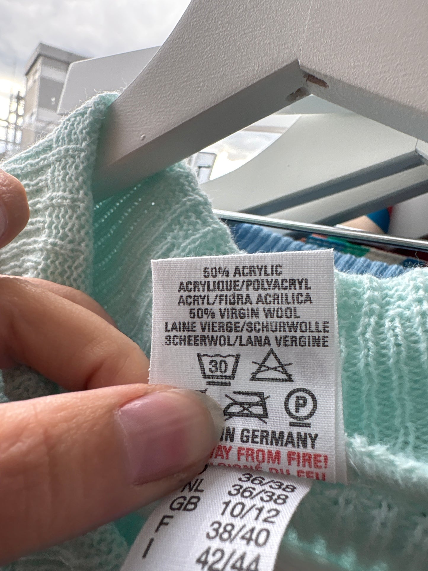 Cardigan vintage mint green cu mâneci ample și manșete îngustate