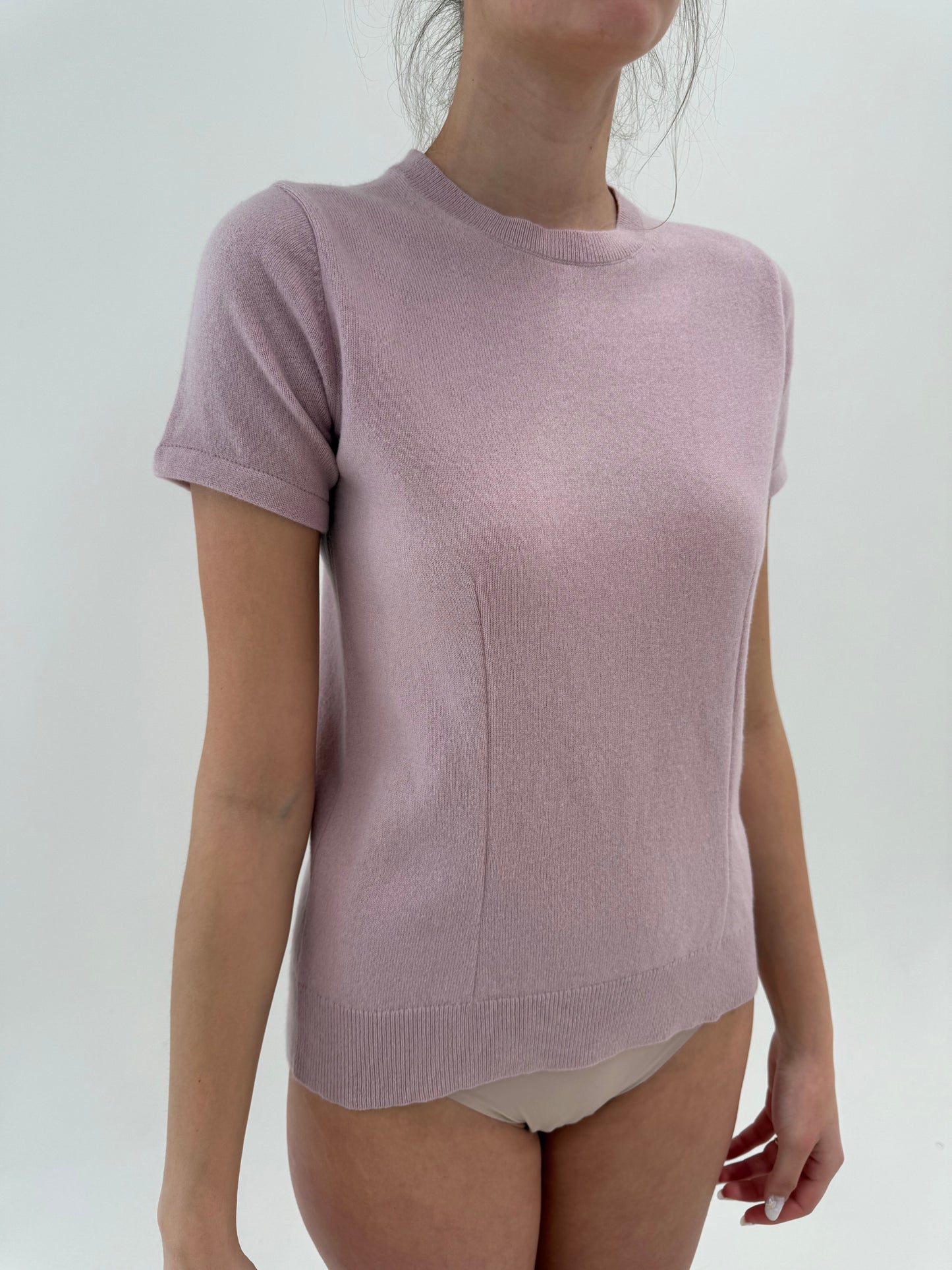 Top din cașmir powder pink