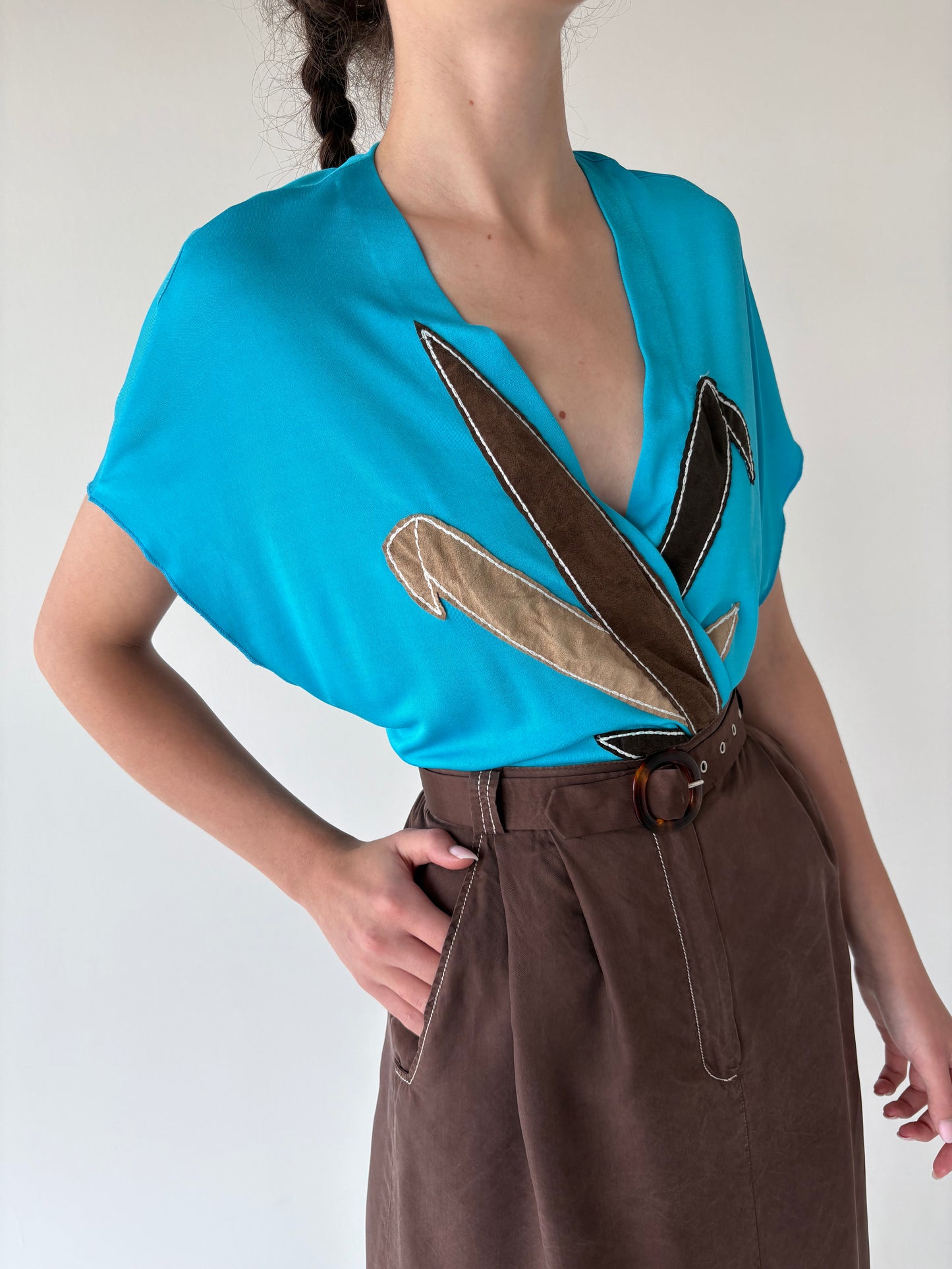 Top vintage luxury Iceberg cu aplicații