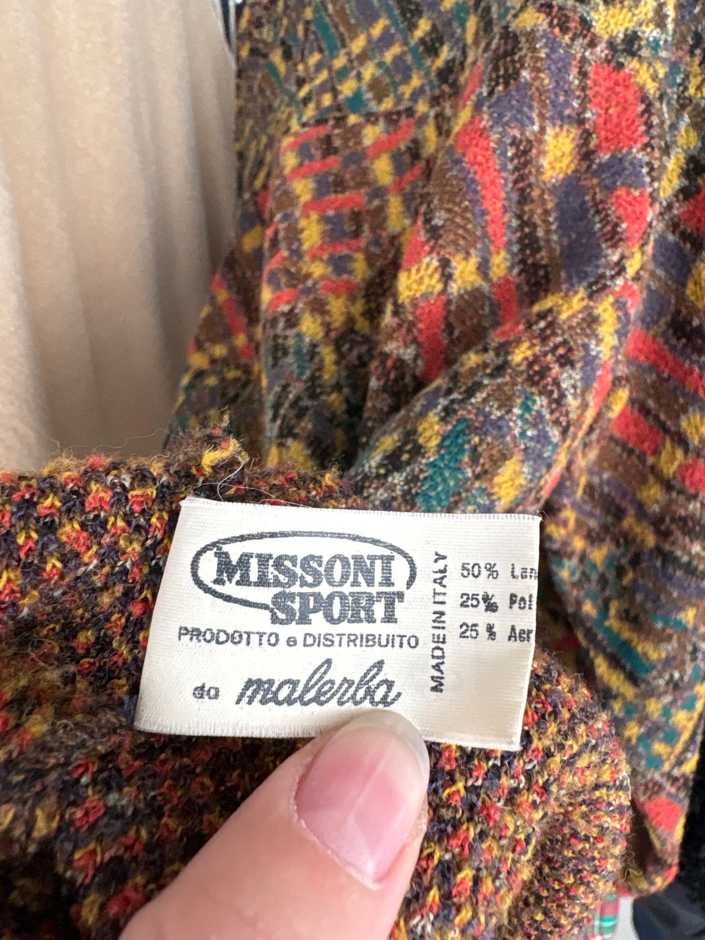 Pulover luxury Misssoni vintage din tricot specific brandului în culori superbe