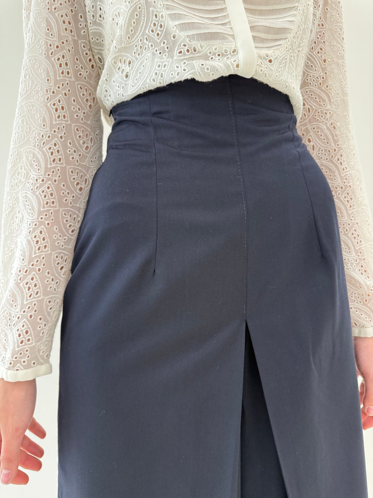Fustă pantaloni din twill de bumbac cu talie ultra ultra înaltă
