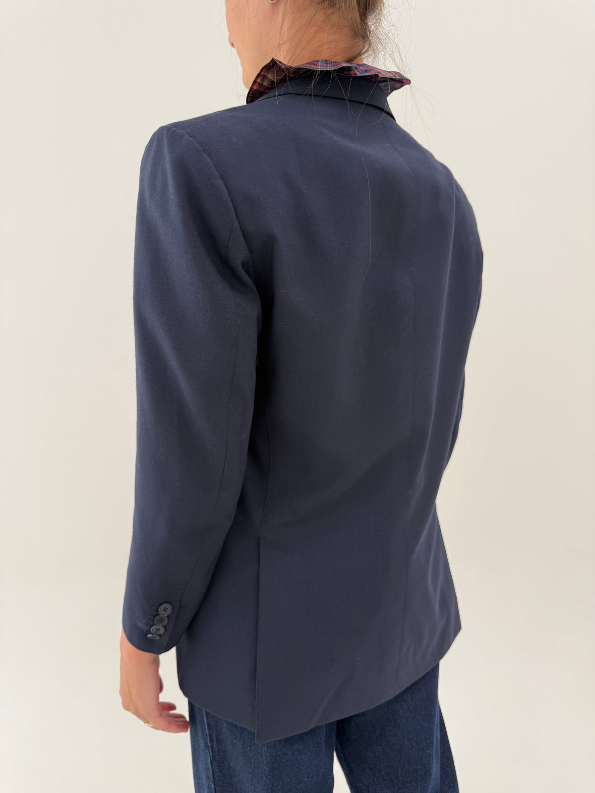 Sacou italian excepțional de brand sartorial Navy Blue din lana extrafina