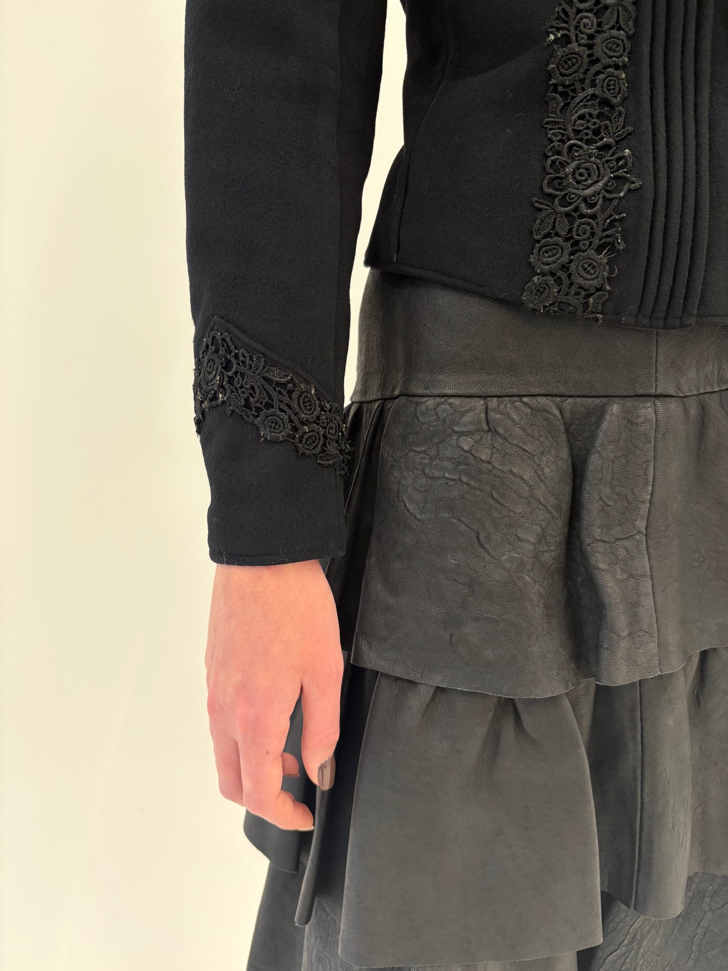 Tailleur antique de colecție sfârșit de secol XIX din lana groasă cambrat