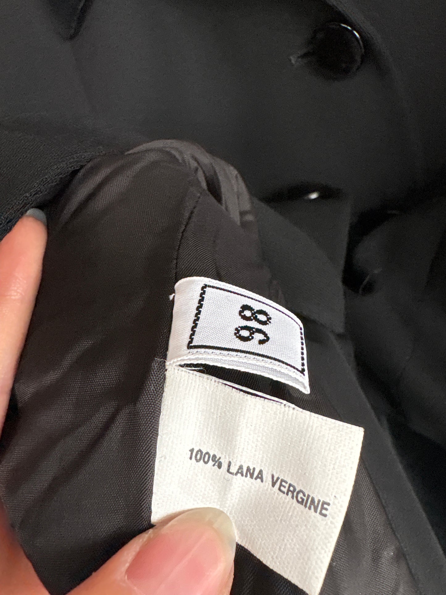 Sacou negru petite excepțional din lana extrafina virgină