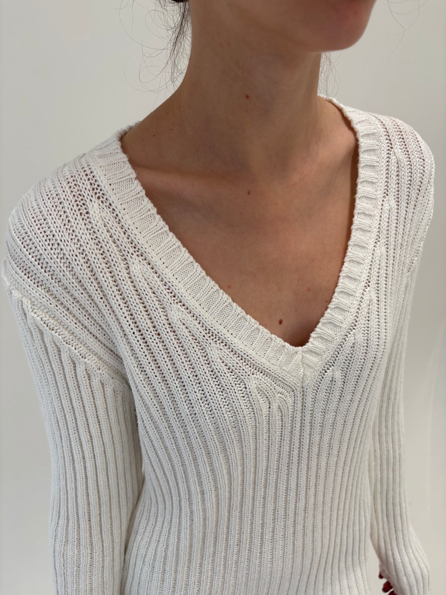 Pulover premium italian din jerse ribbed de gramaj mare în anchior