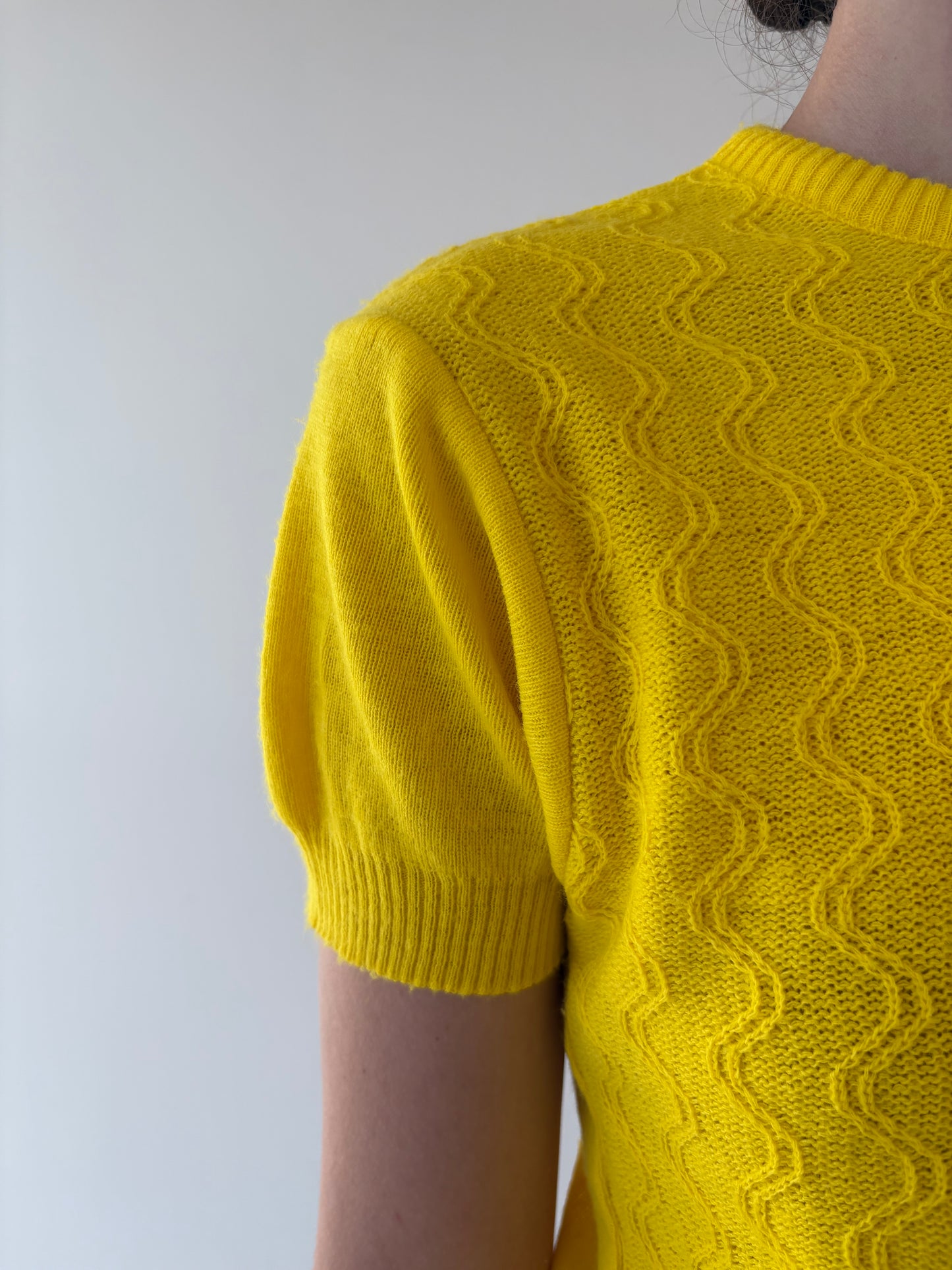Top vintage din jerse de mix de lana extrafina