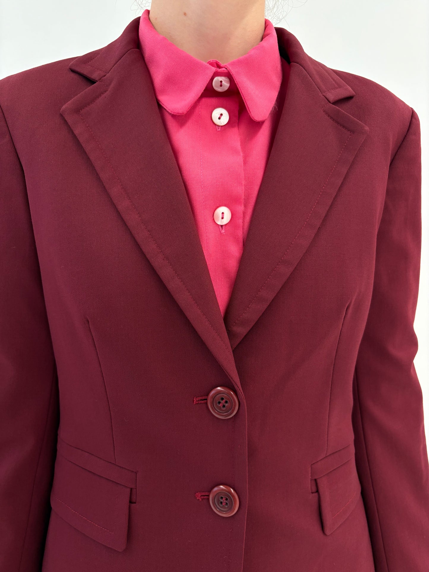 Sacou oxblood Max&Co by Max Mara în croi ușor cambrat din lana extrafina