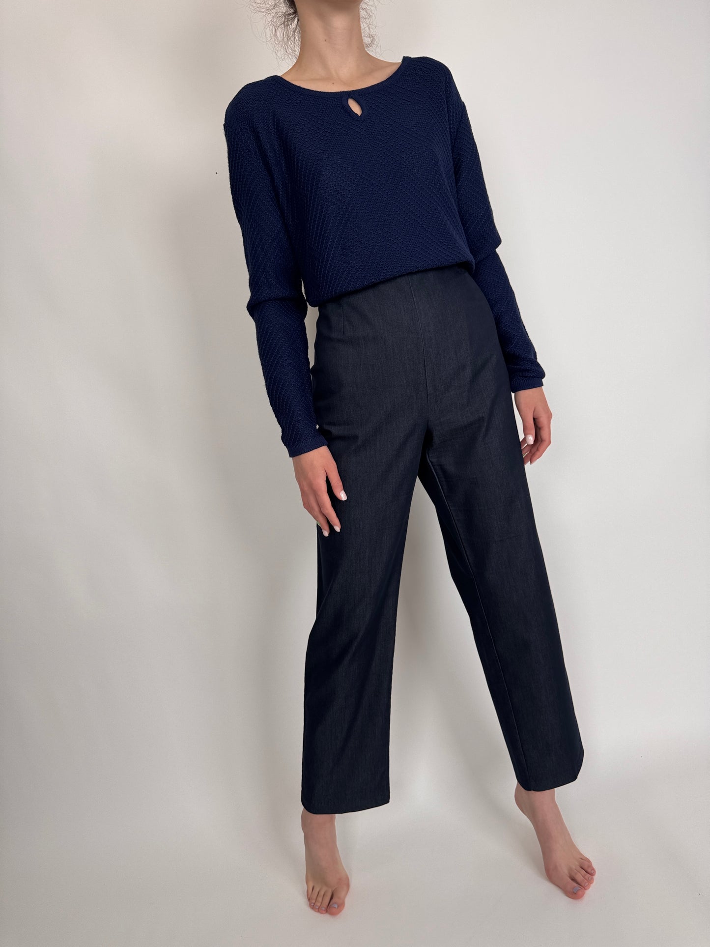 Jeans business modelator cu talie înaltă