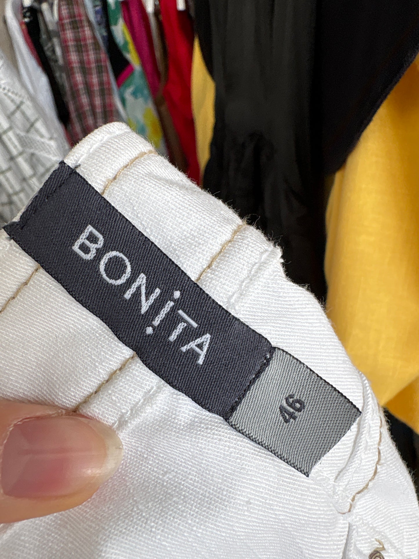 Jeans alb de vară ultra confort modelator în croi clasic