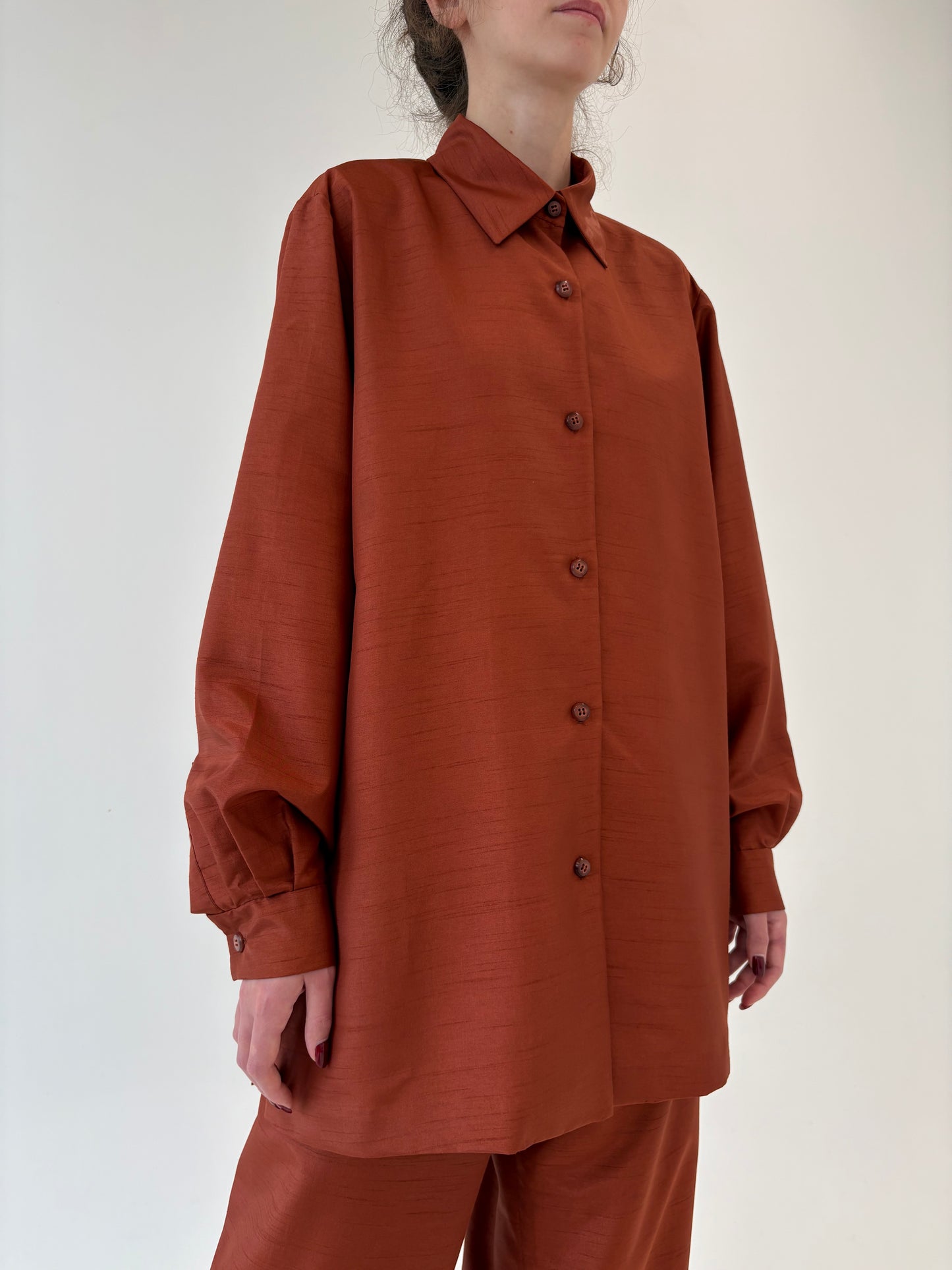 Set vintage rust orange din tafta groasă texturată
