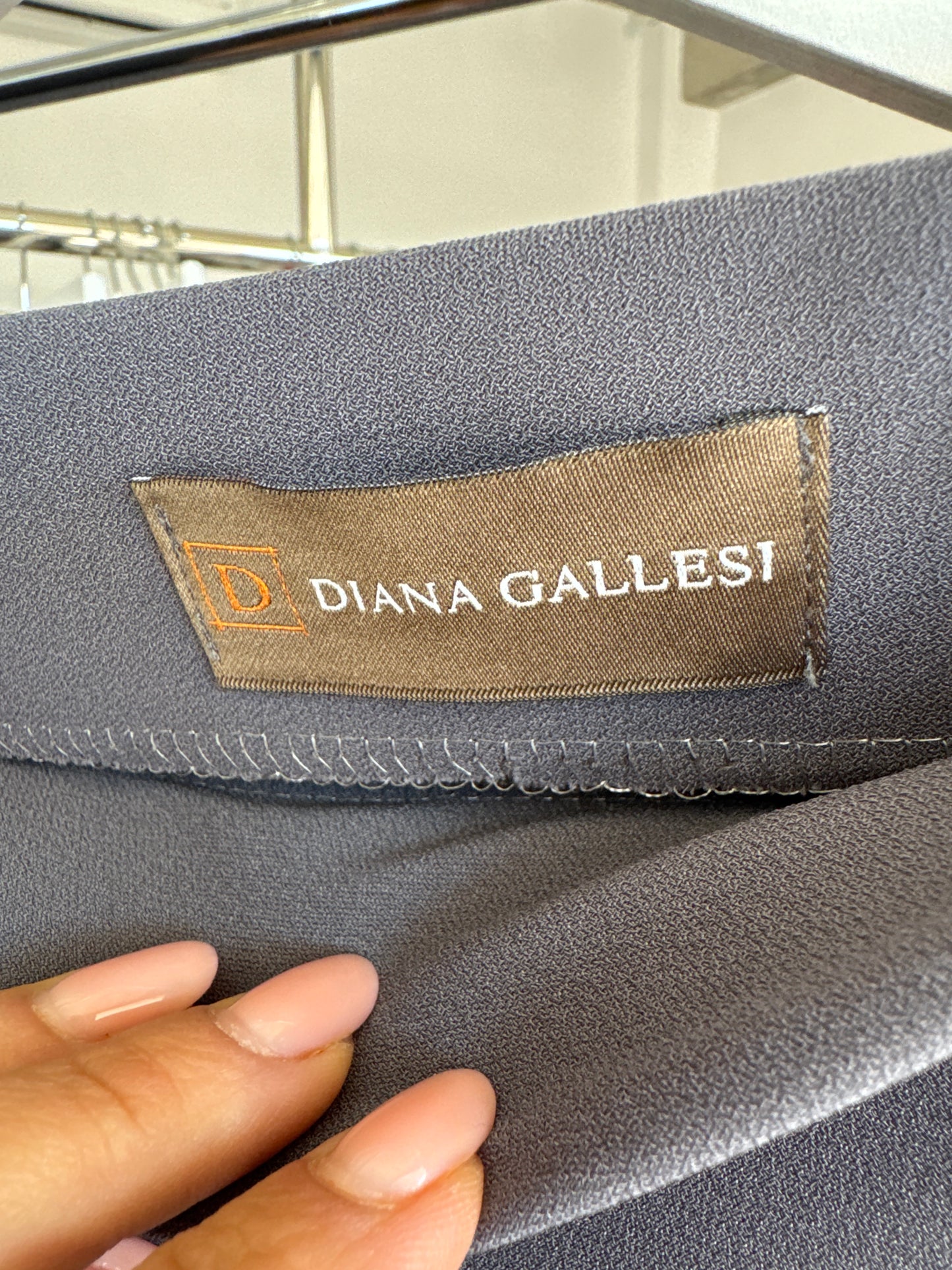 Fustă steel gray în bie din Georgette plin de brand premium italian