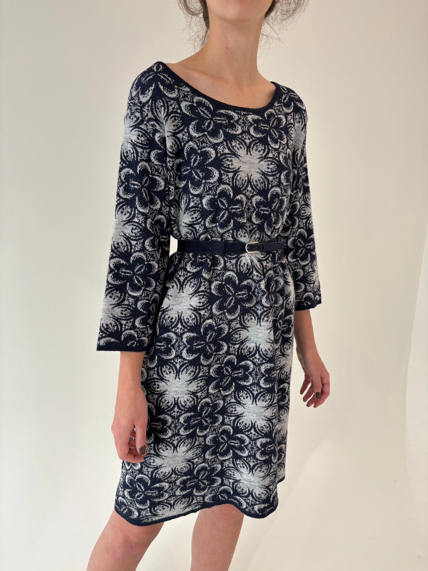 Rochie din jerse de lana merino extrafina de gramaj mare