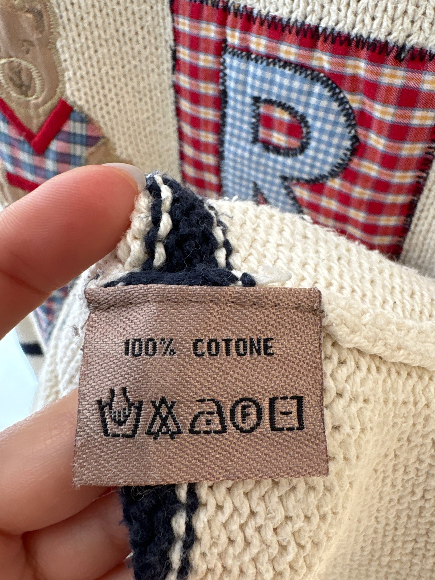 Soft knit ivoire cu ursuleți și aplicații din bumbac