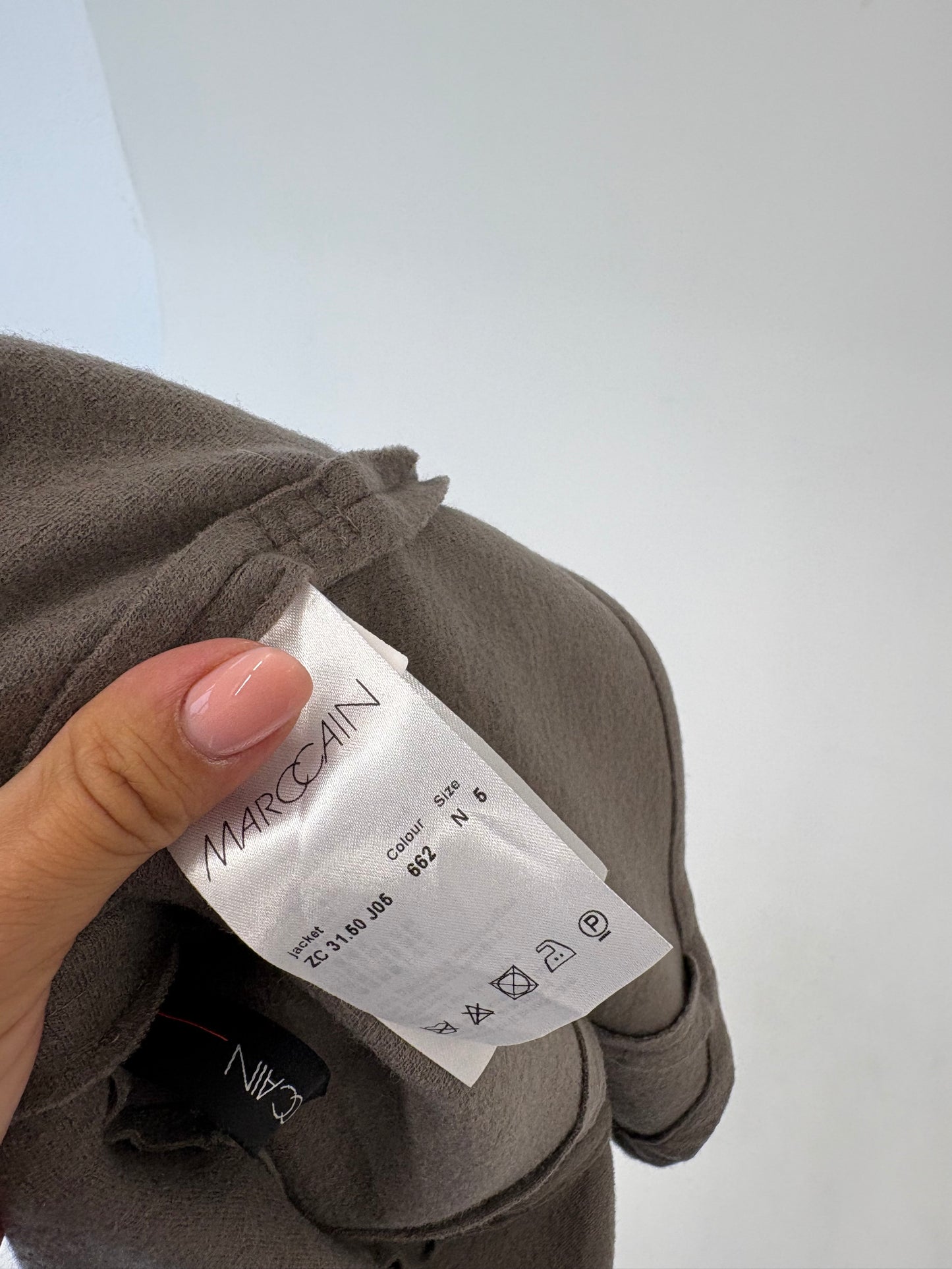 Sacou warm gray luxury Marc Cain din lana extrafina și cașmir