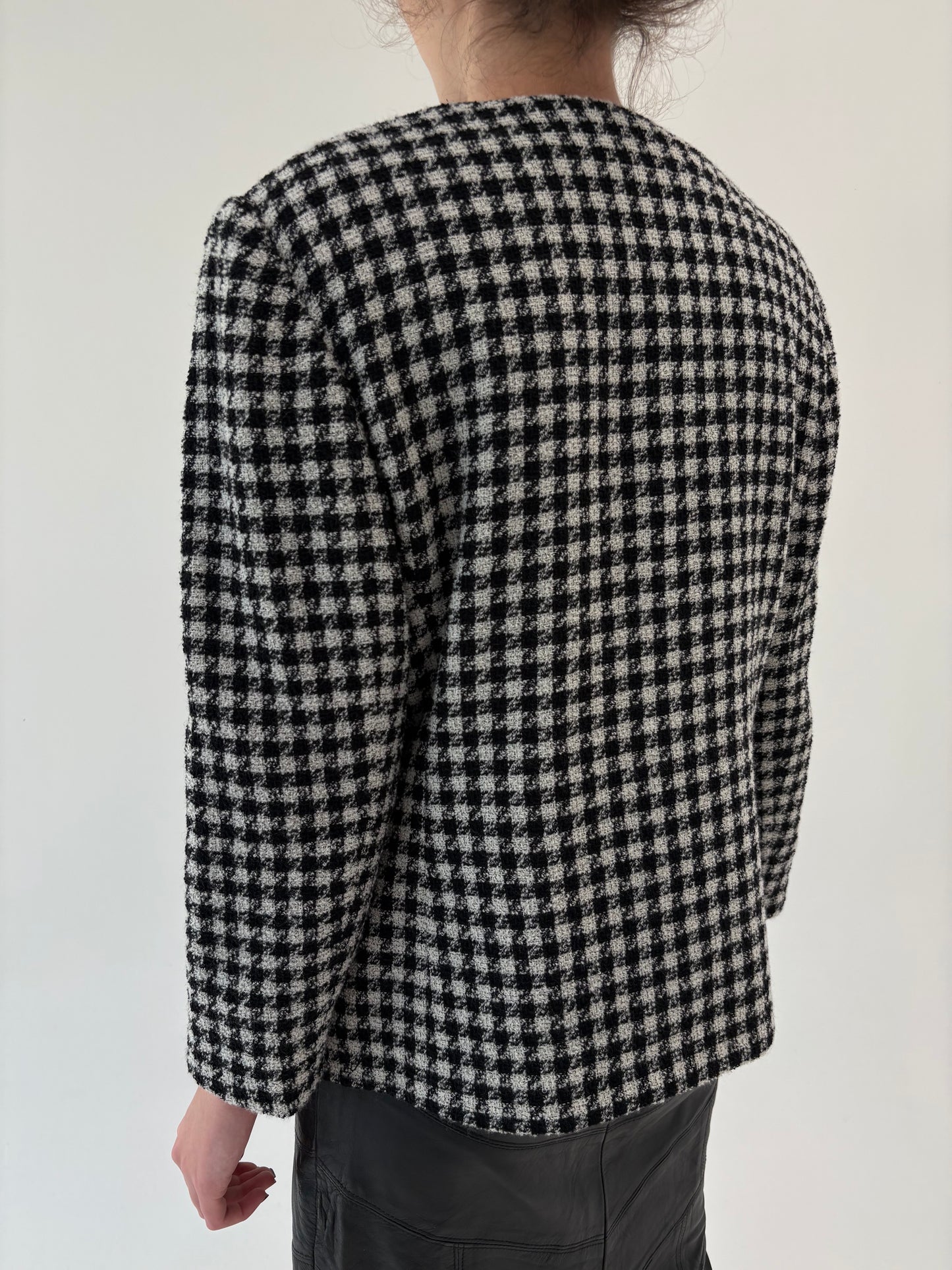 Sacou vintage italian in stil Chanel din tweed excepțional de lana