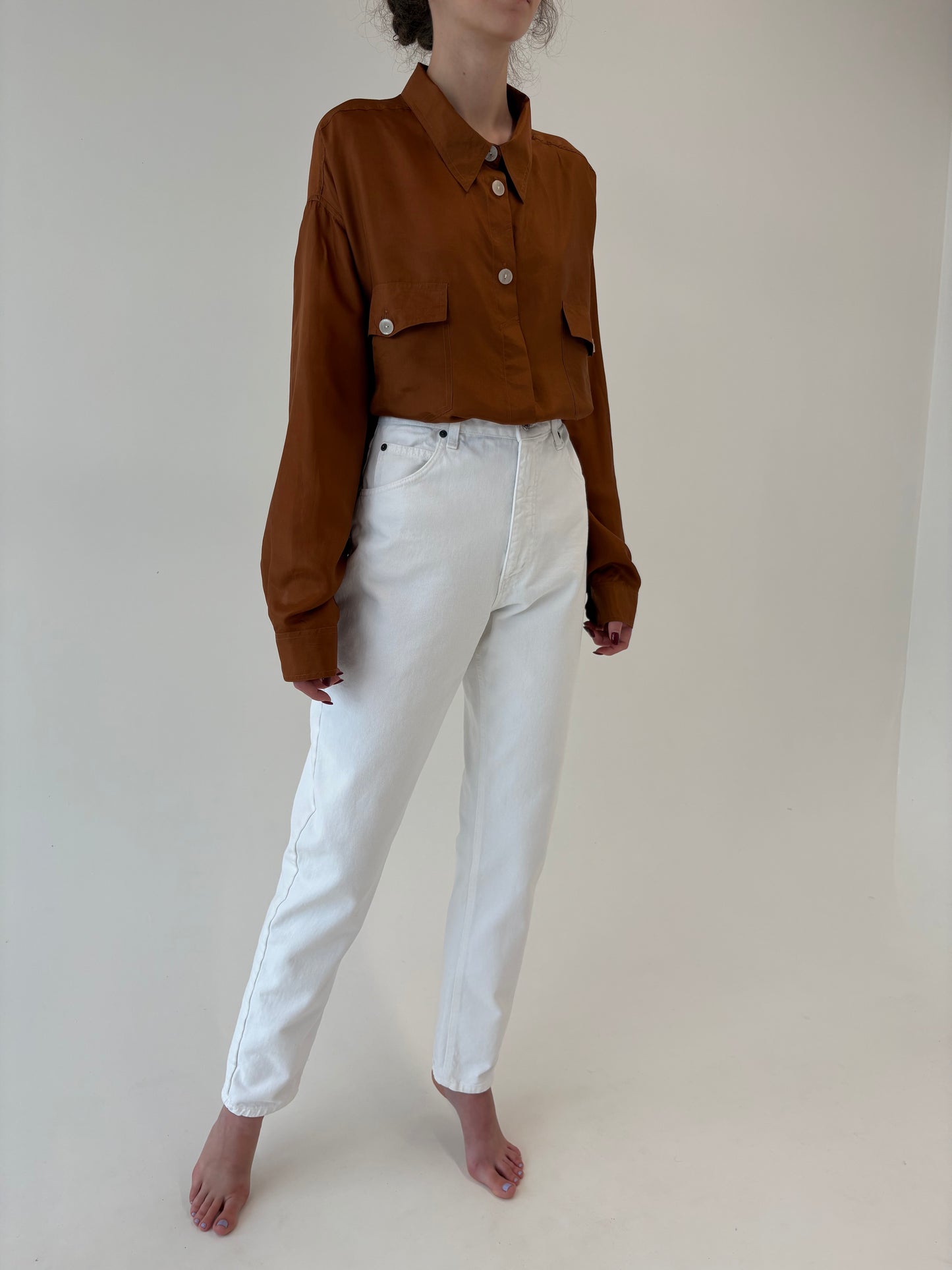 Jeans vintage premium tall cu talie ultra înaltă în croi clasic