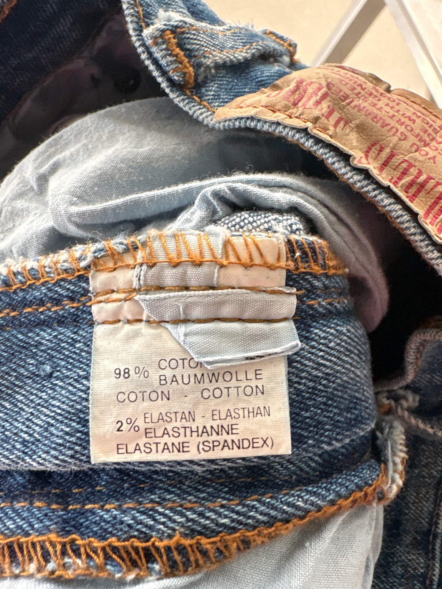 Jeans vintage ultra modelator tall din bumbac gros de piele xceptional cu talie ultra înaltă