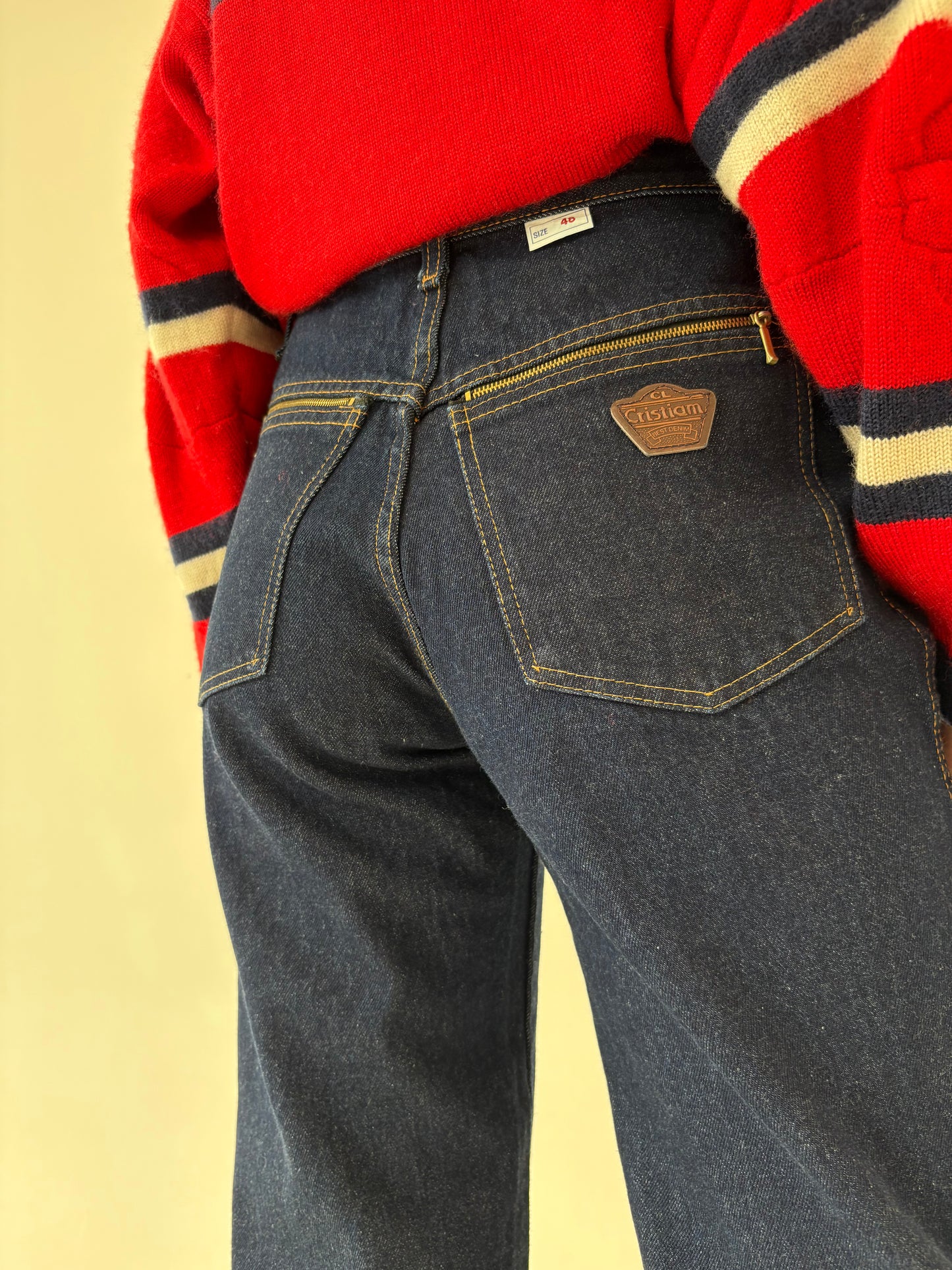 Jeans vintage premium raw dark wash cu talie ultra înaltă tall
