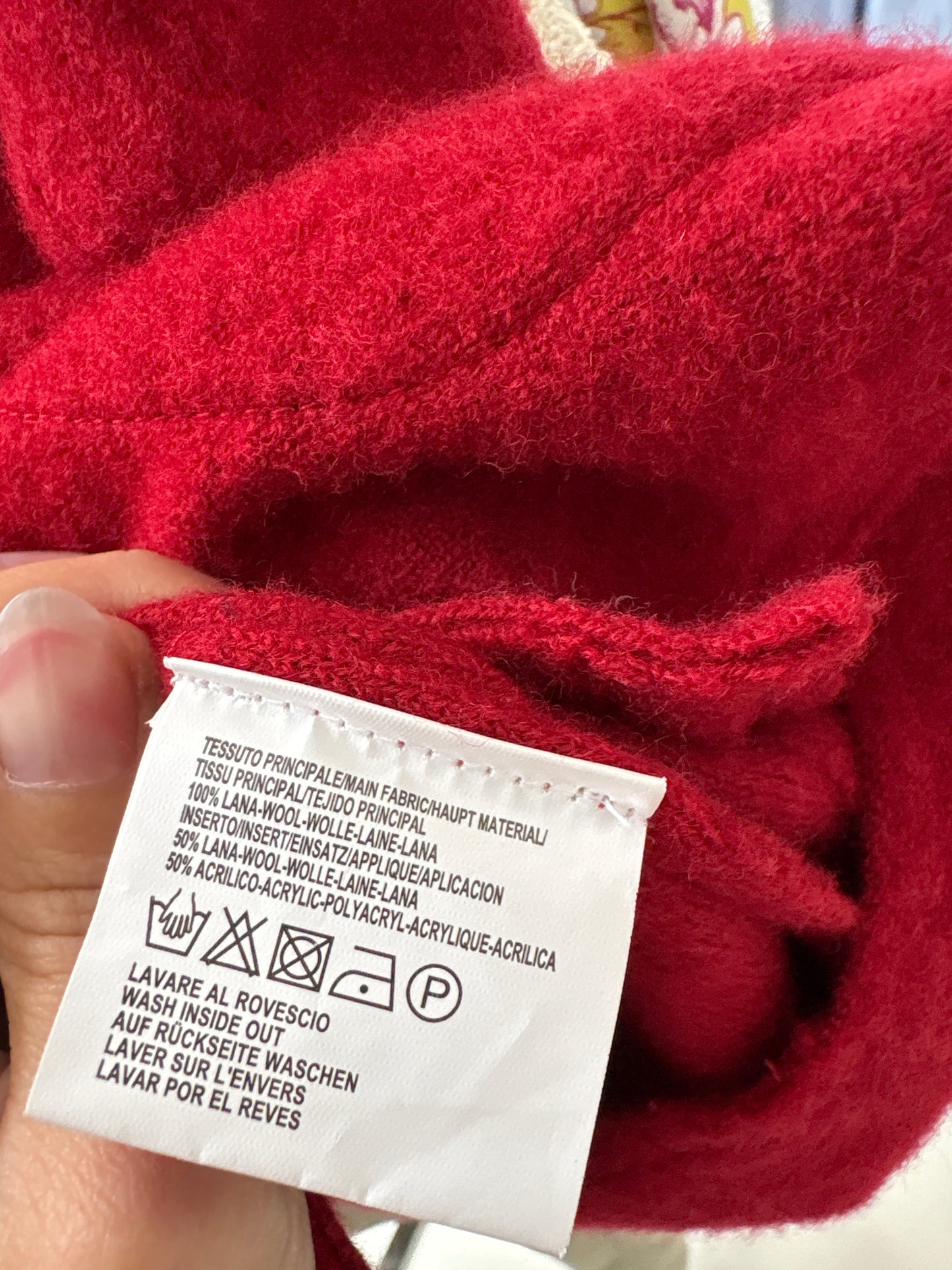 Jacheta dark cherry red din boiled wool de brand super premium italian