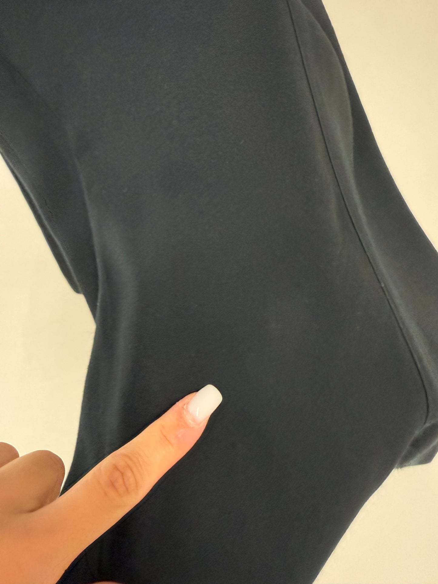 Pantaloni negru palazzo tall cu talie ultra înaltă de la zi la seară