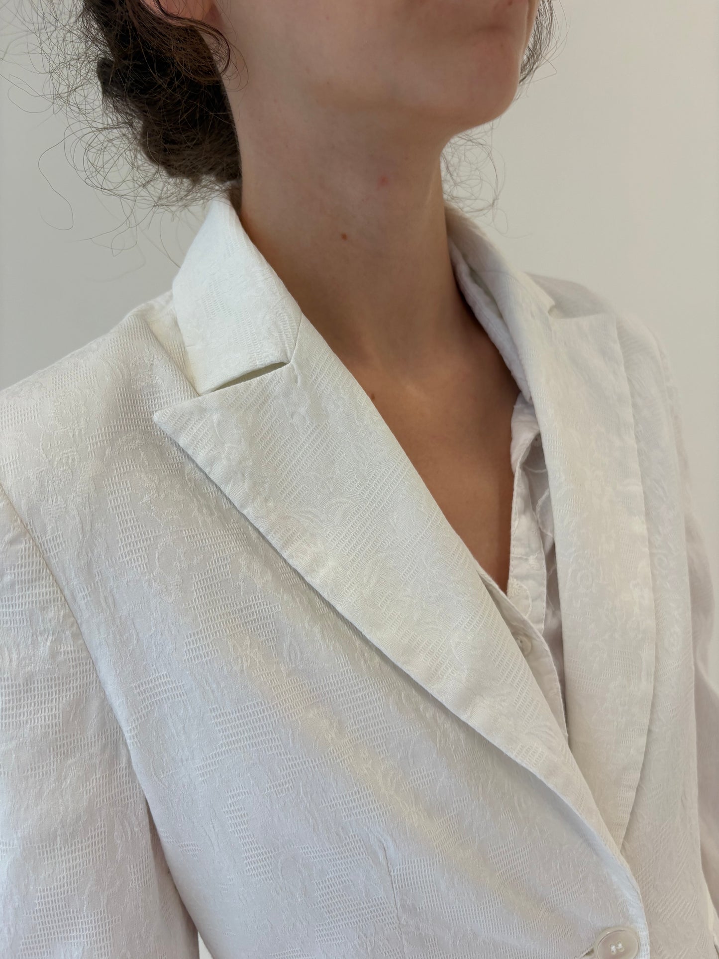 Sacou cambrat italian din jacquard de bumbac moale