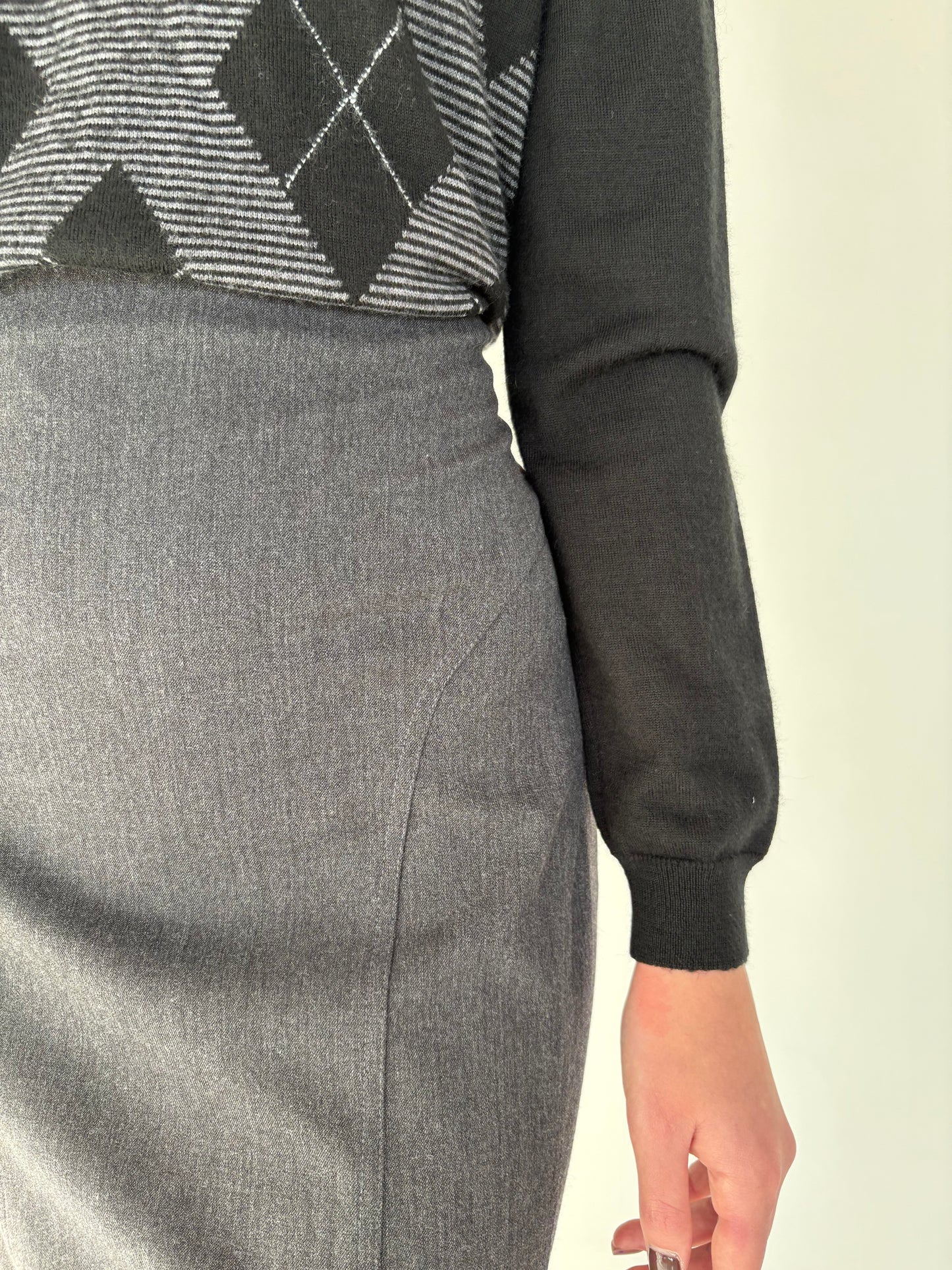 Fustă italiană din lana extrafina confort strech cu talie ultra înaltă