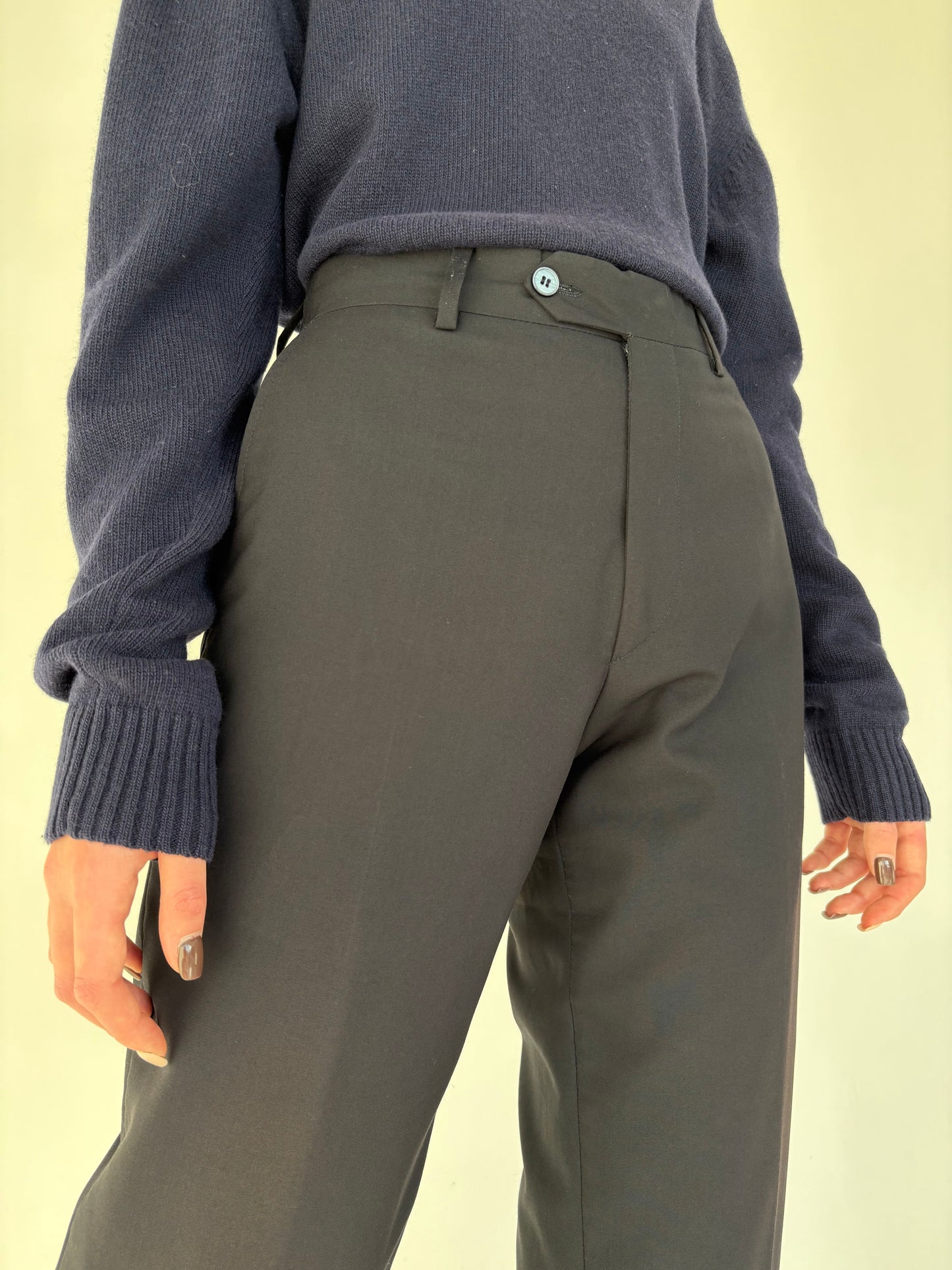 Pantaloni dark Navy italienești din lana extrafina