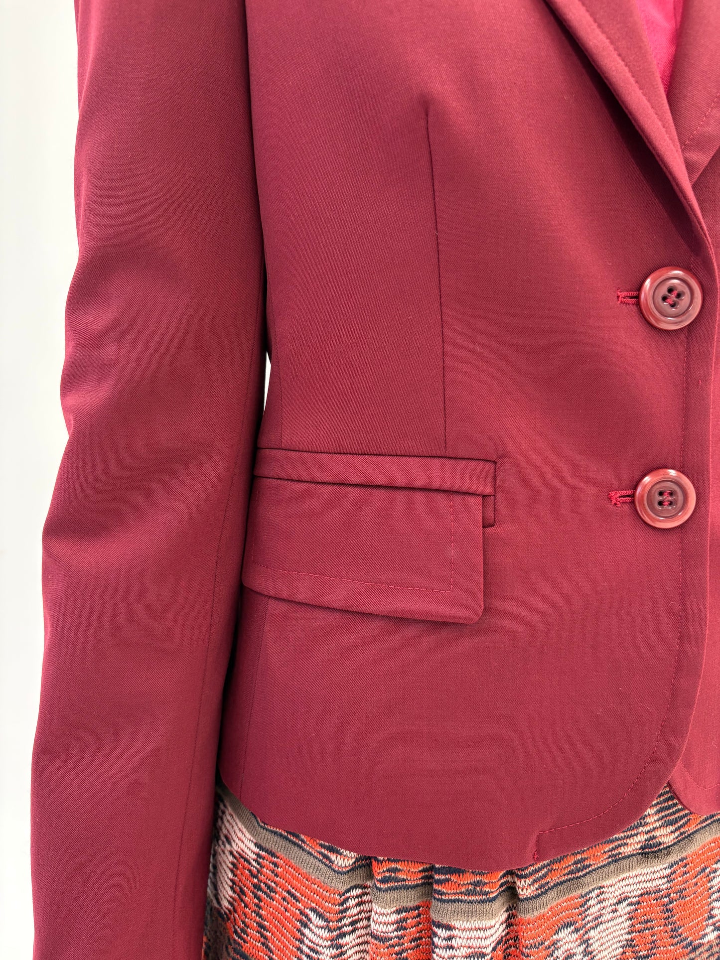 Sacou oxblood Max&Co by Max Mara în croi ușor cambrat din lana extrafina