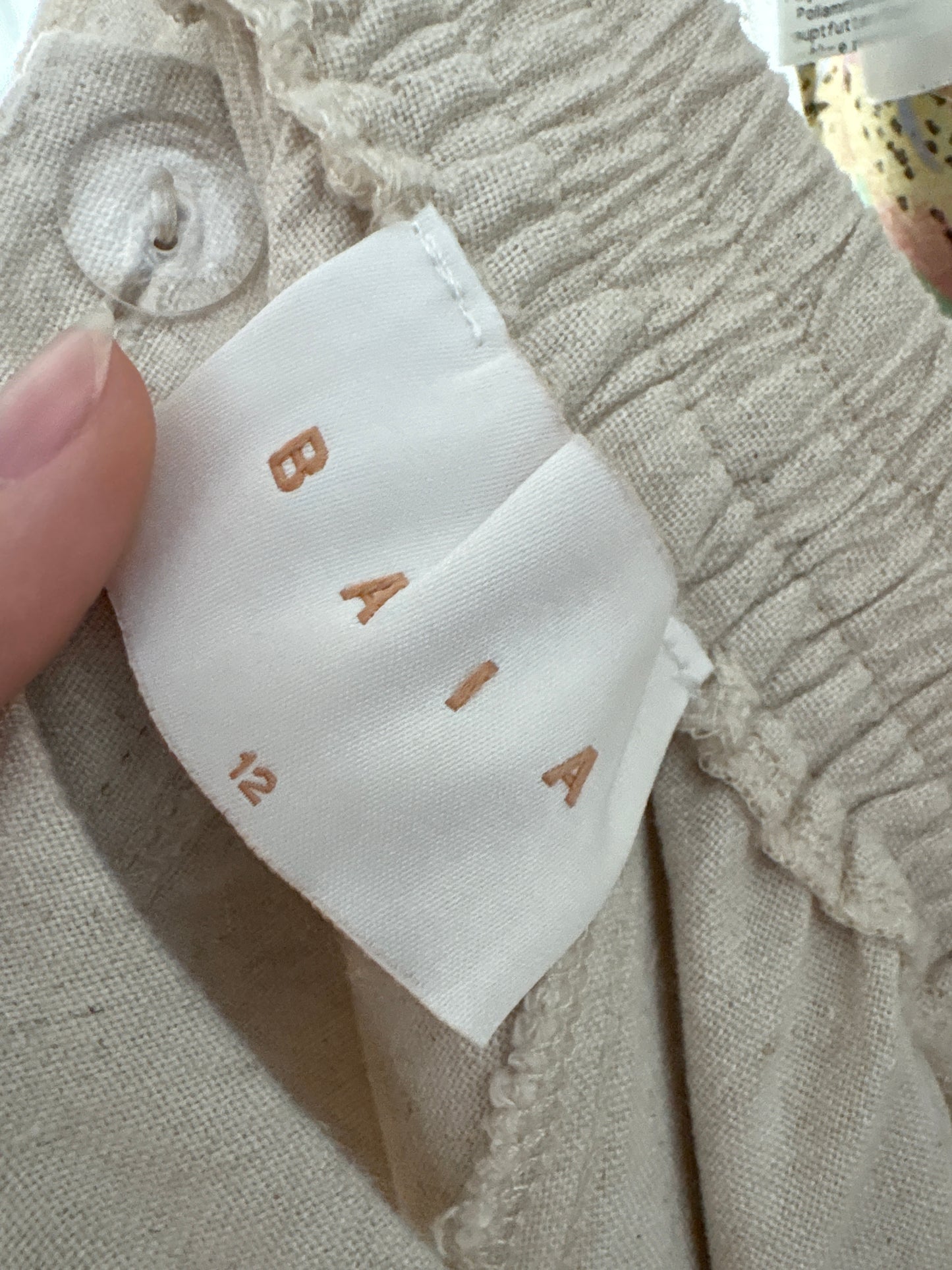 Pantaloni palazzo off white din pânză de in și vascoza