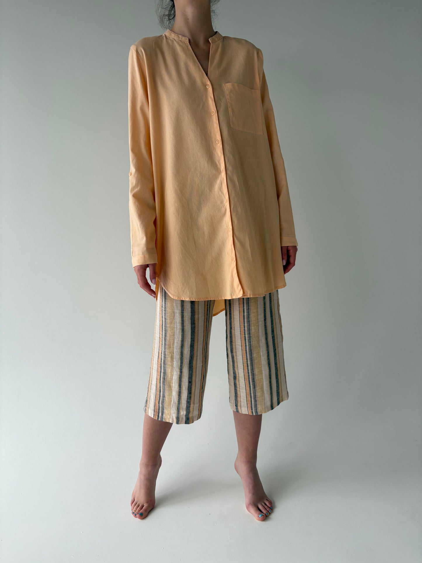 Pantaloni capri made in Italy din in