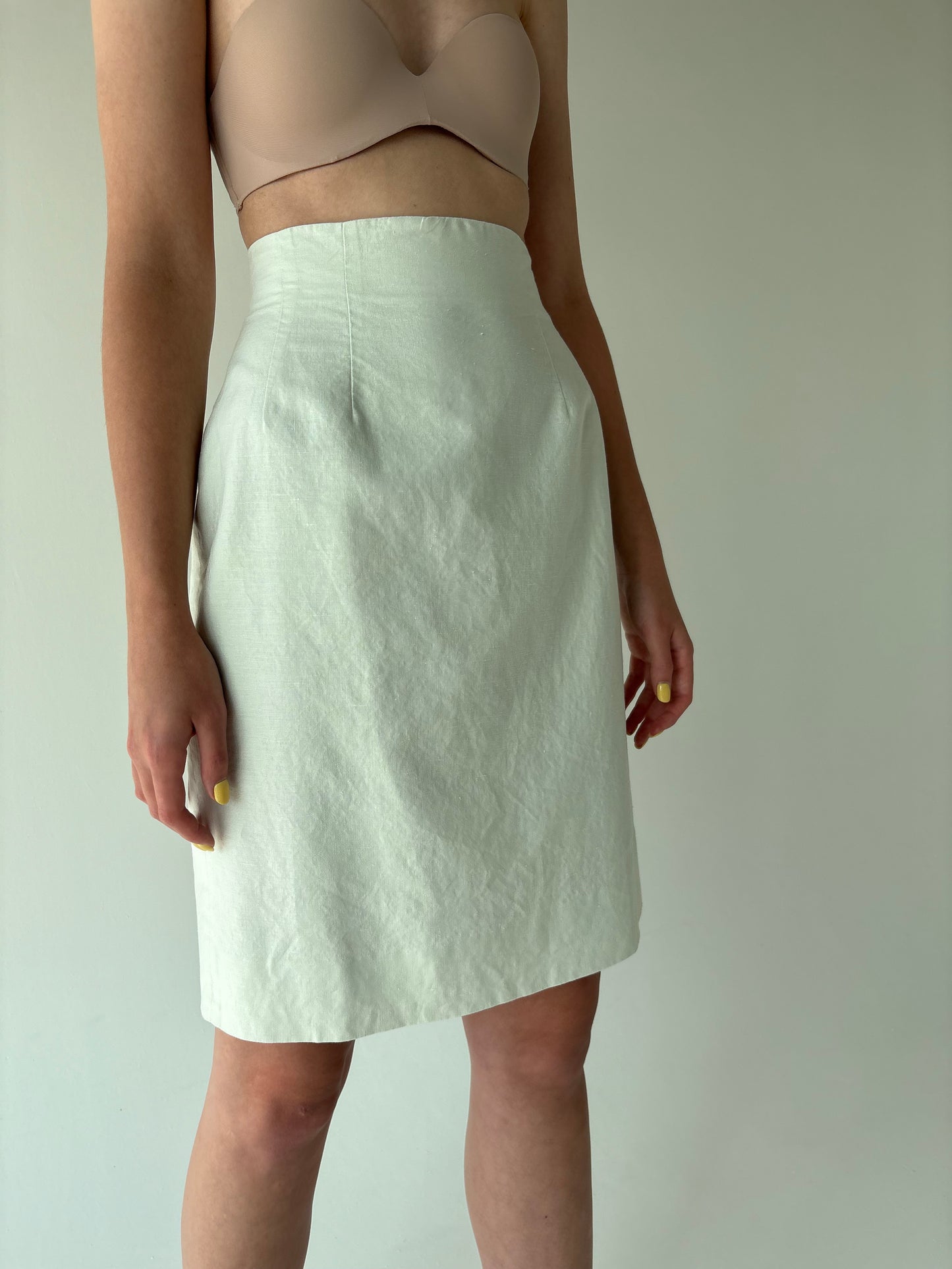 Set vintage luxury din pânză pistachio green cu broderie excepțională