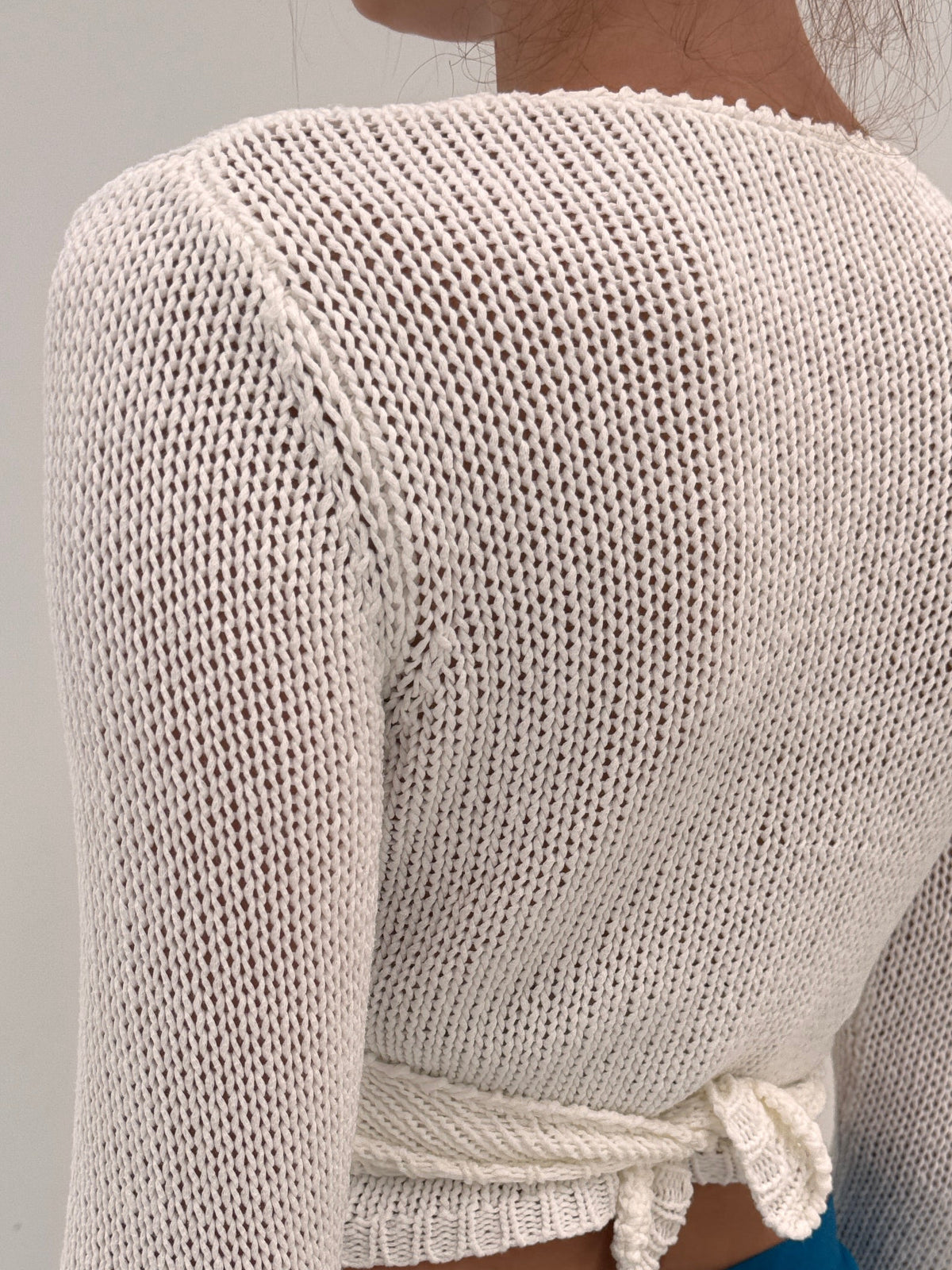 Soft knit petrecut din bumbac butter white