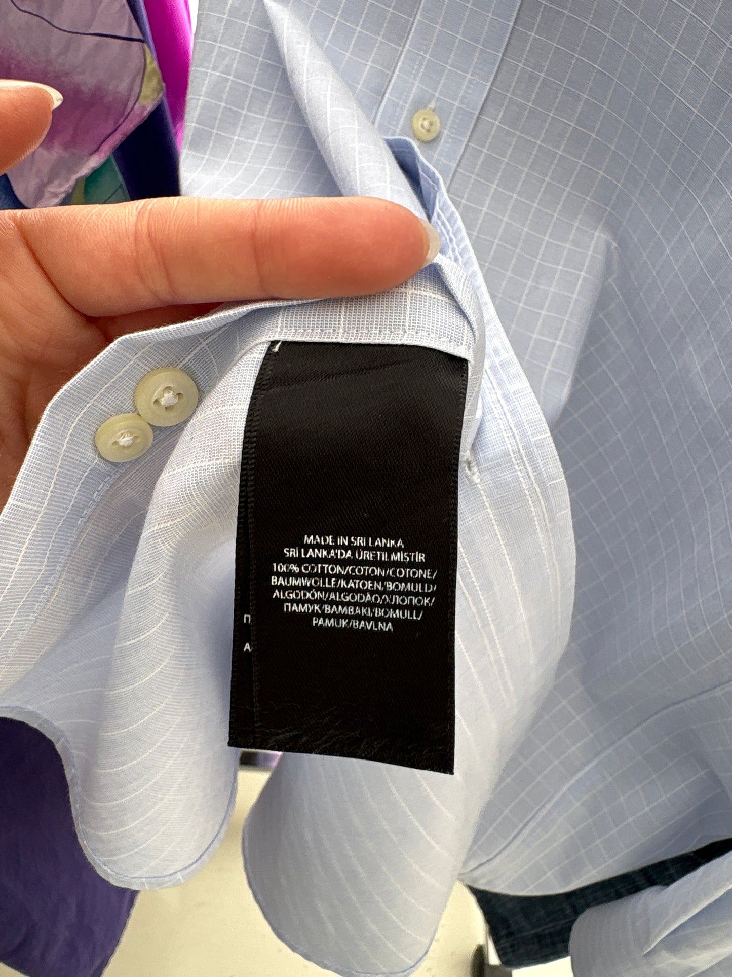 Cămașa Ralph Lauren baby Blue în carouri fine din poplin texturat