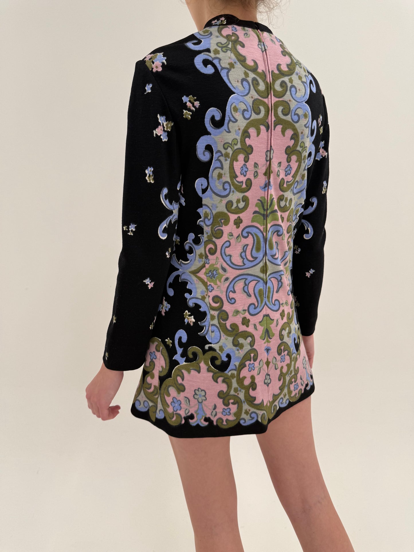 Rochie ultra mini old vintage anii 60 din lana extrafina