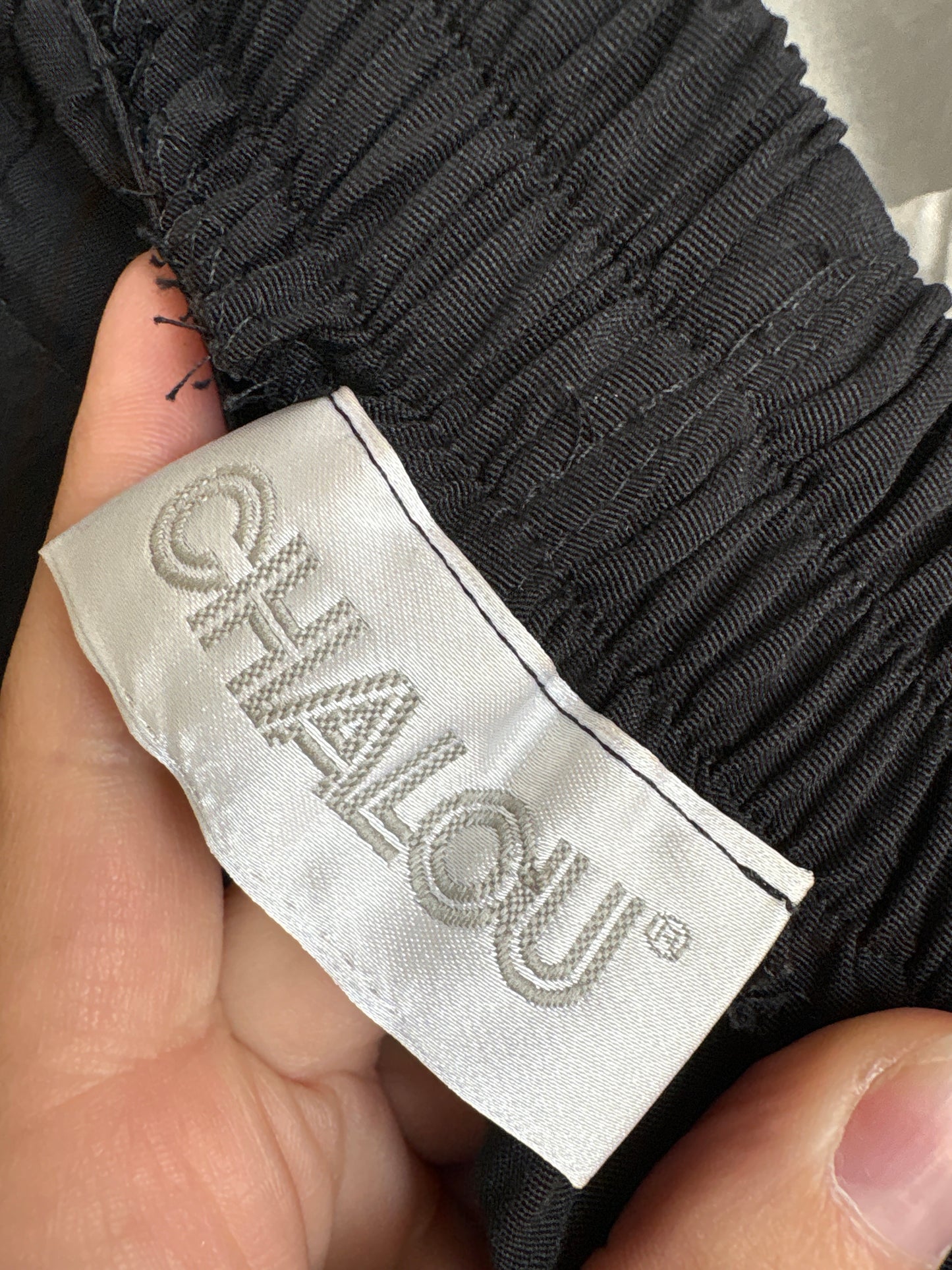 Pantaloni super vaporoși negri cu talie ultra înaltă elastică