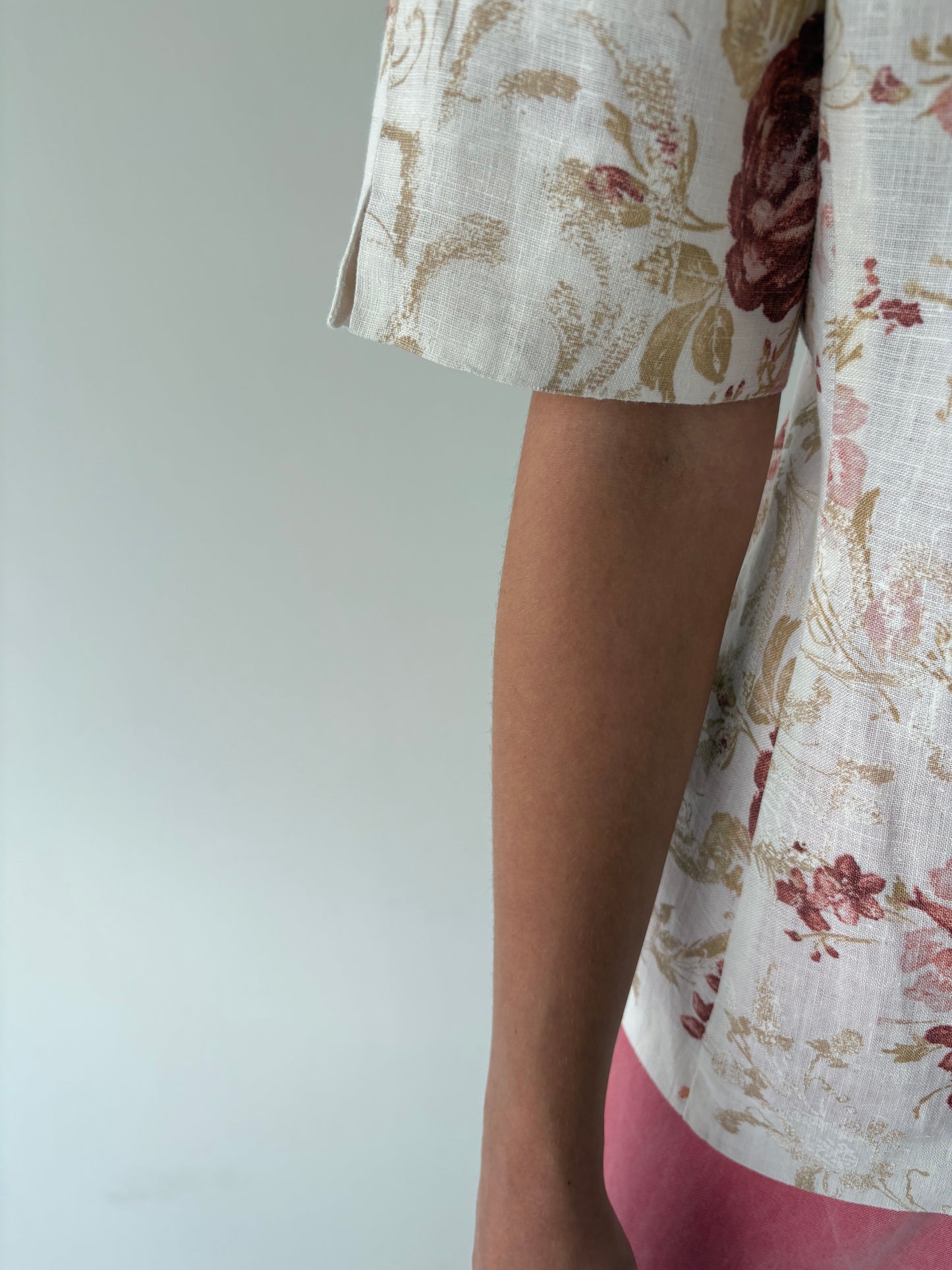 Sacou butter white din in cu print floral superb