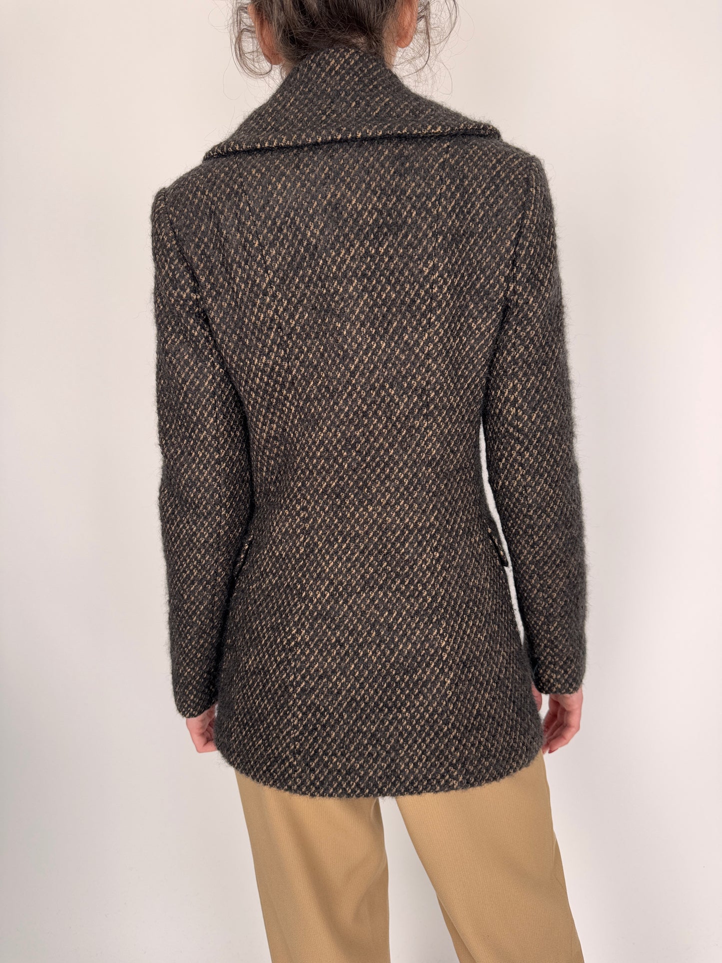 Jacheta de brand super premium italian din tweed gros de lana