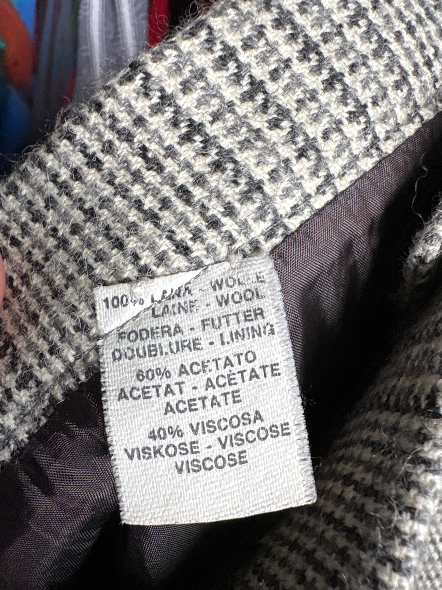 Fustă italiană din tweed de lana cu talie ultra înaltă în nuanțe neutre