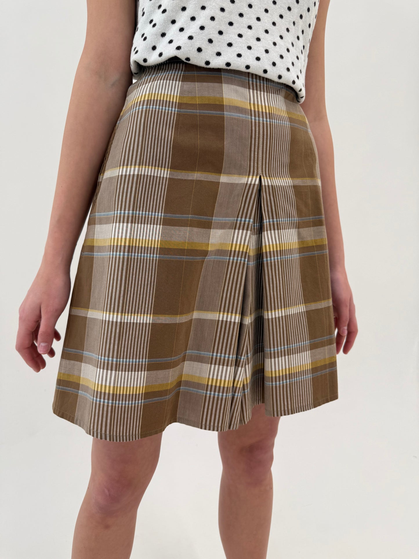 Fustă pantaloni luxury Bogner în panzica de bumbac cu buzunare