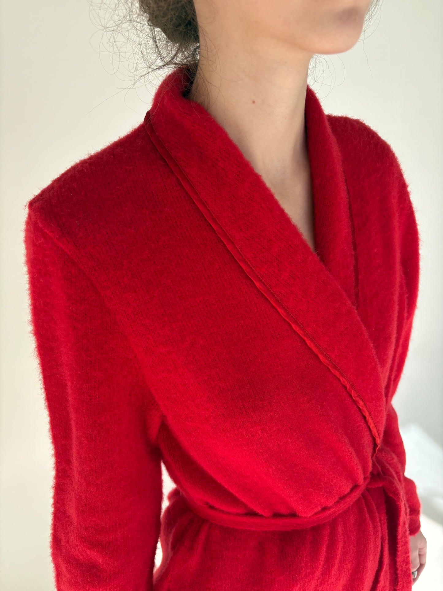 Halat high end italian din lana extrafina cherry red