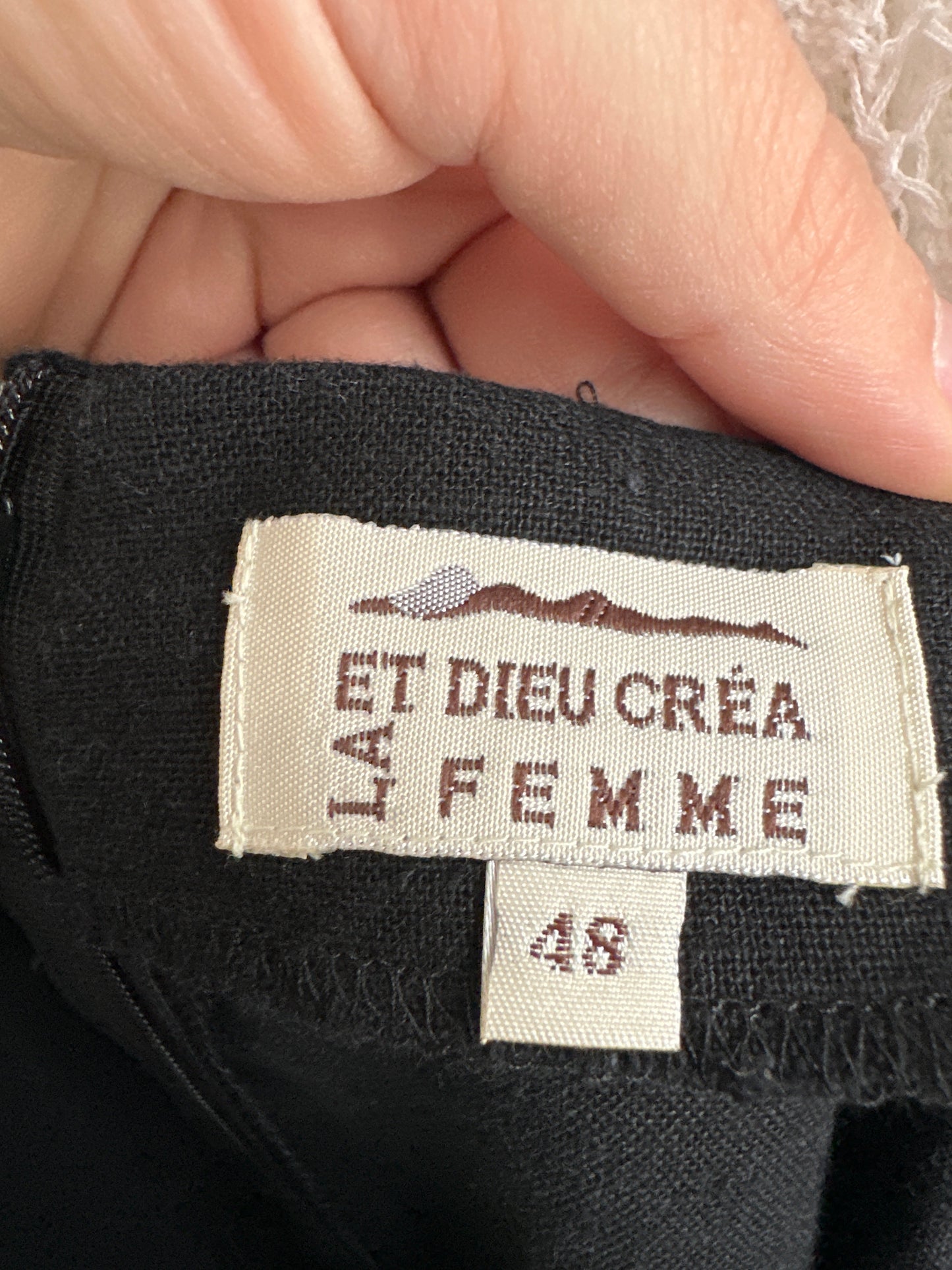 Fustă vintage alb negru din pânză cu talie ultra înaltă marcată l