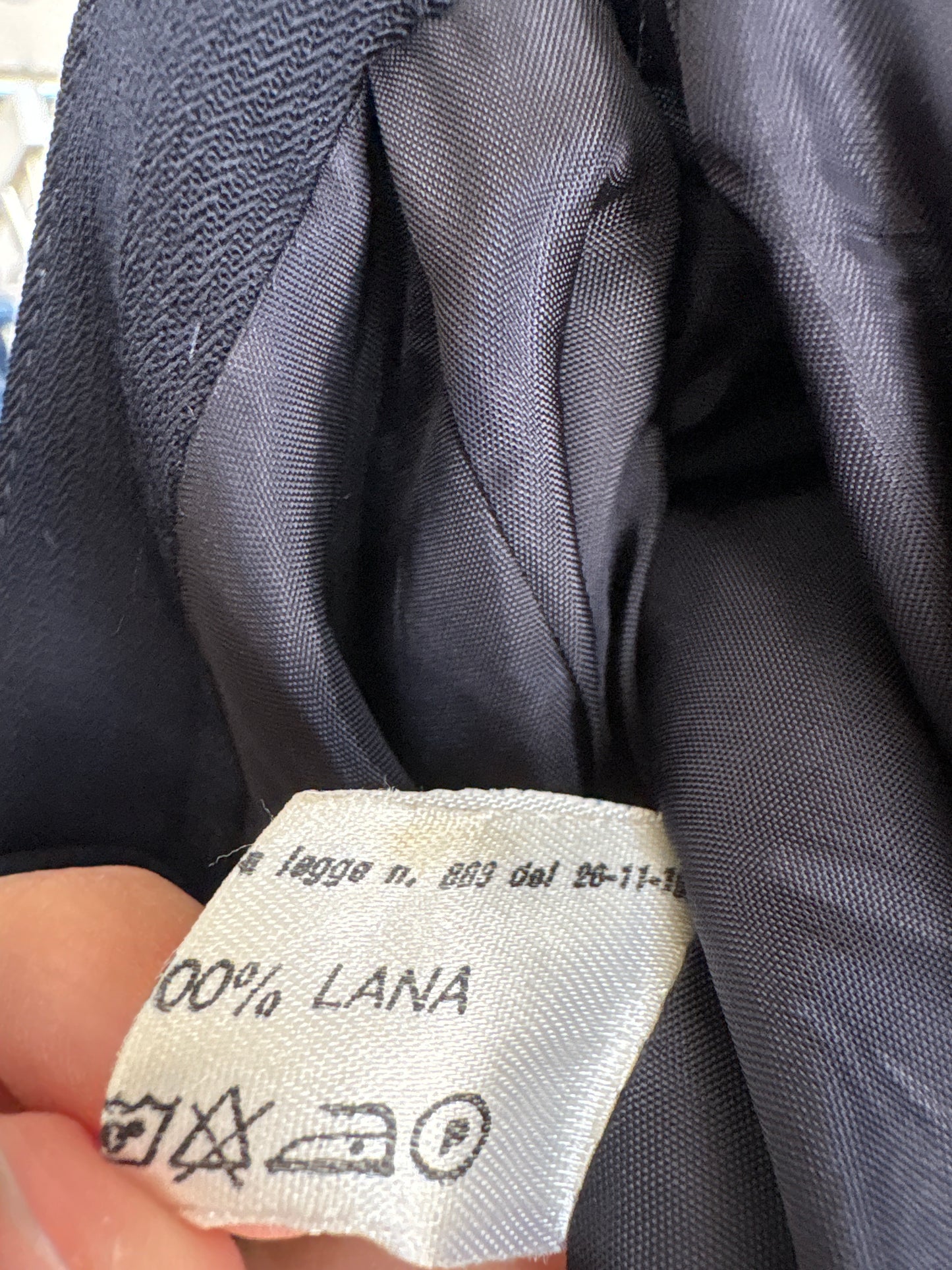 Fustă vintage Navy italiana în croi A-line din lana pura extrafina